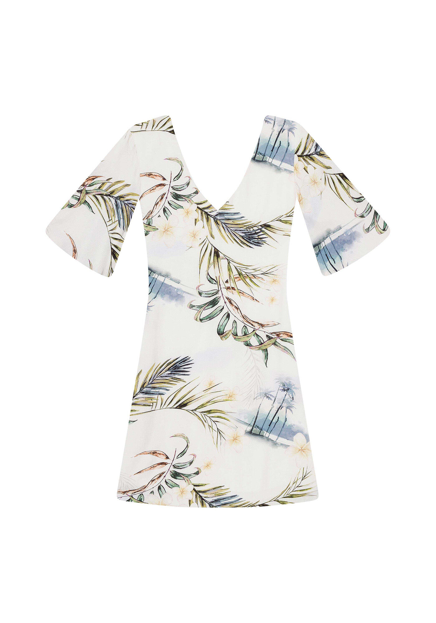 Vestido Estampado Manga 3/4, , large.