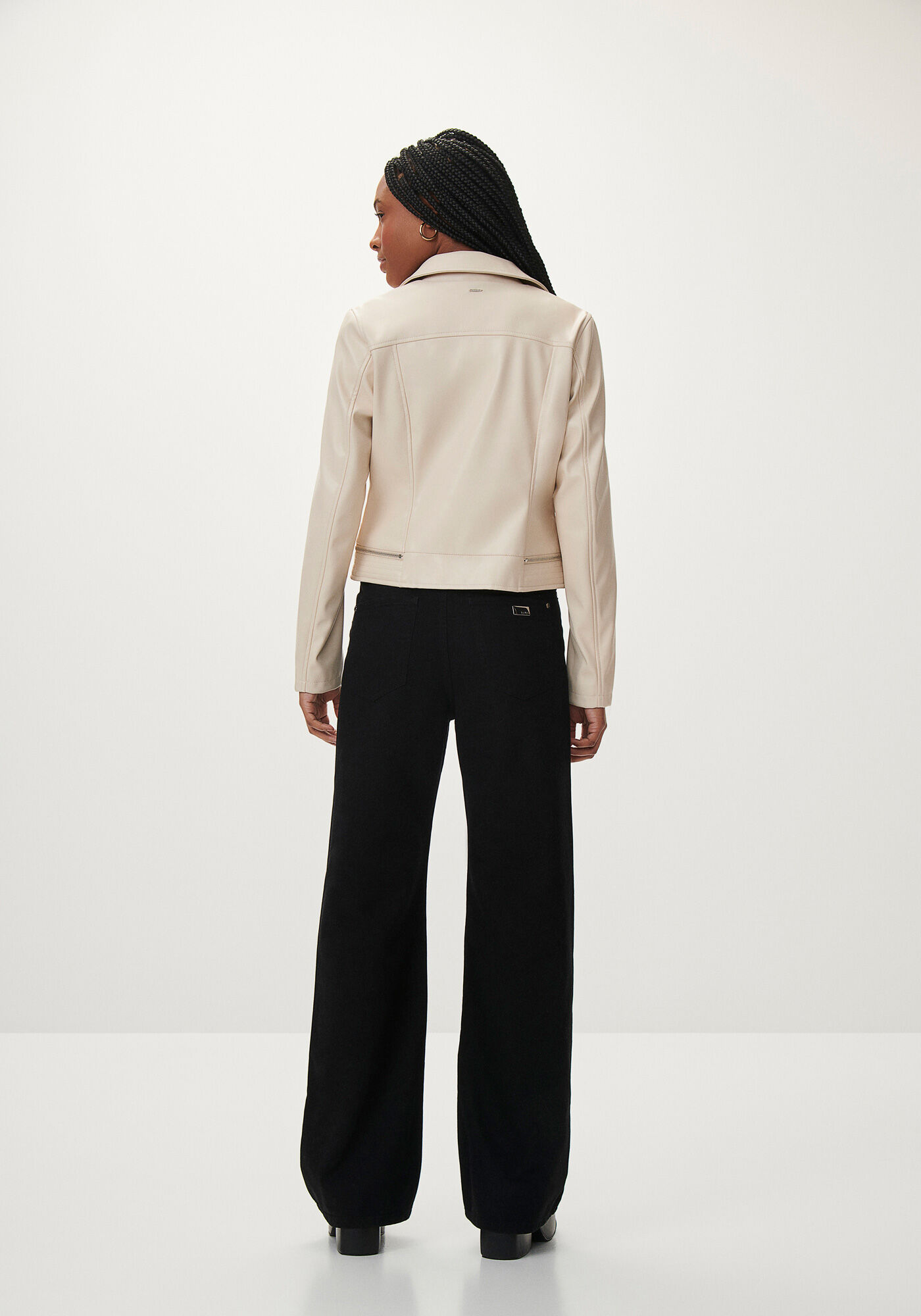 Jaqueta em PU com Z&iacute;per, NUDE, large.