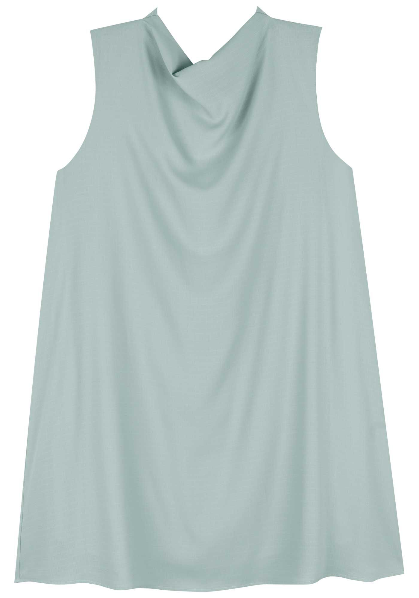 Vestido Curto Com Gola Degag&ecirc; Em Chiffon, , large.