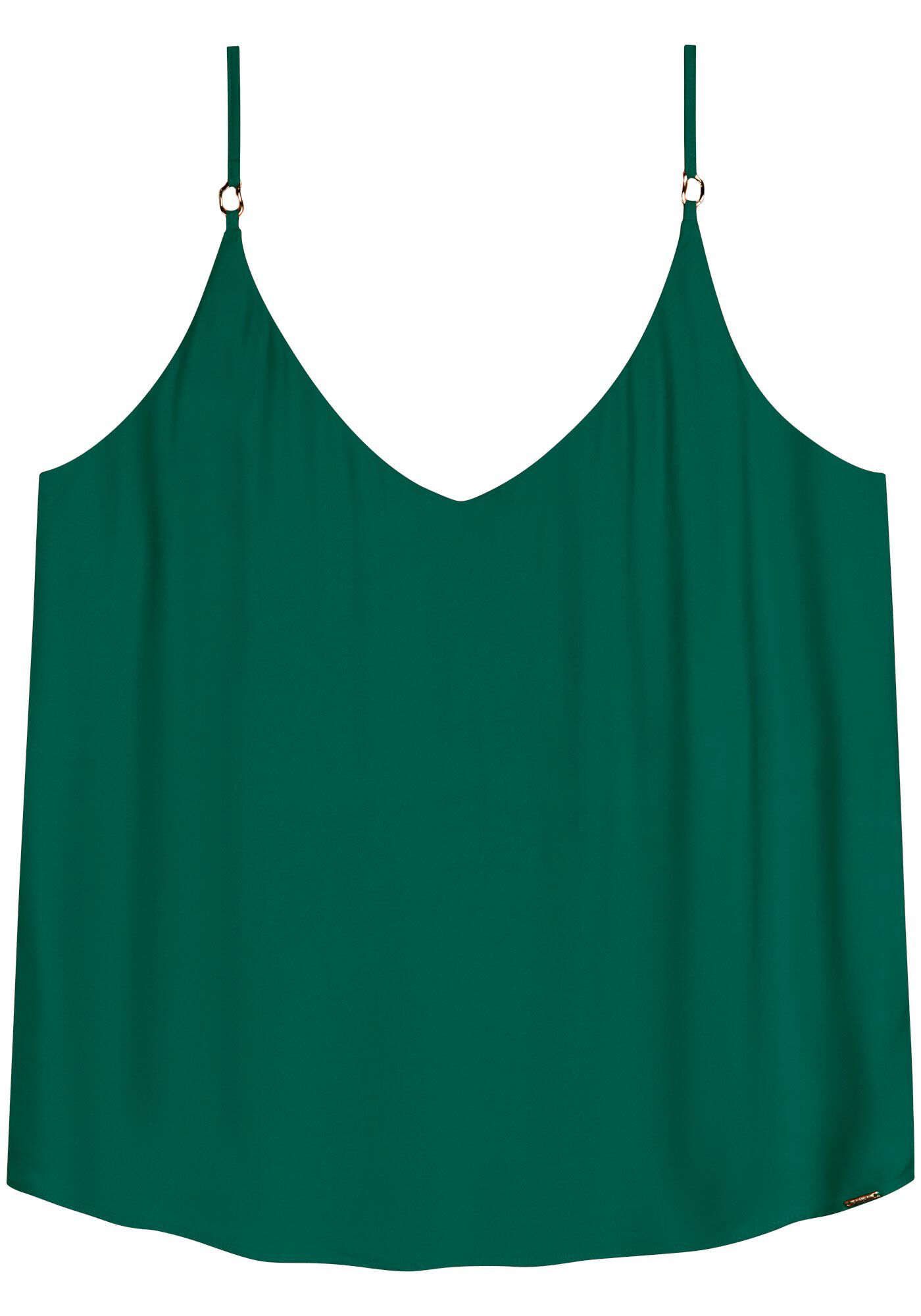 Blusa B&aacute;sica De Al&ccedil;as Finas Com Decote V Em Viscose, , large.