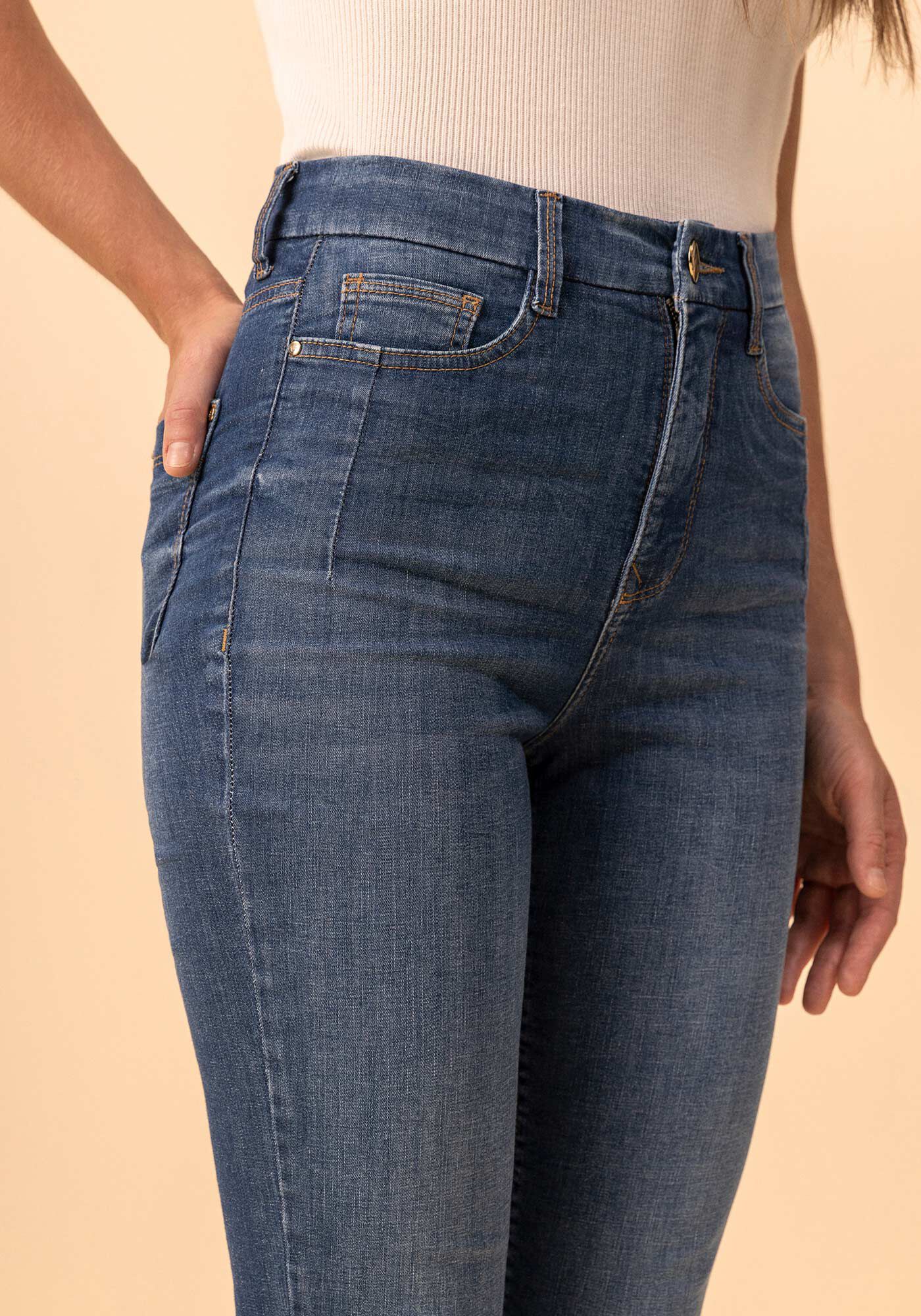 Cal&ccedil;a Jeans Skinny Cropped Com Cintura Alta Contour, JEANS, large.