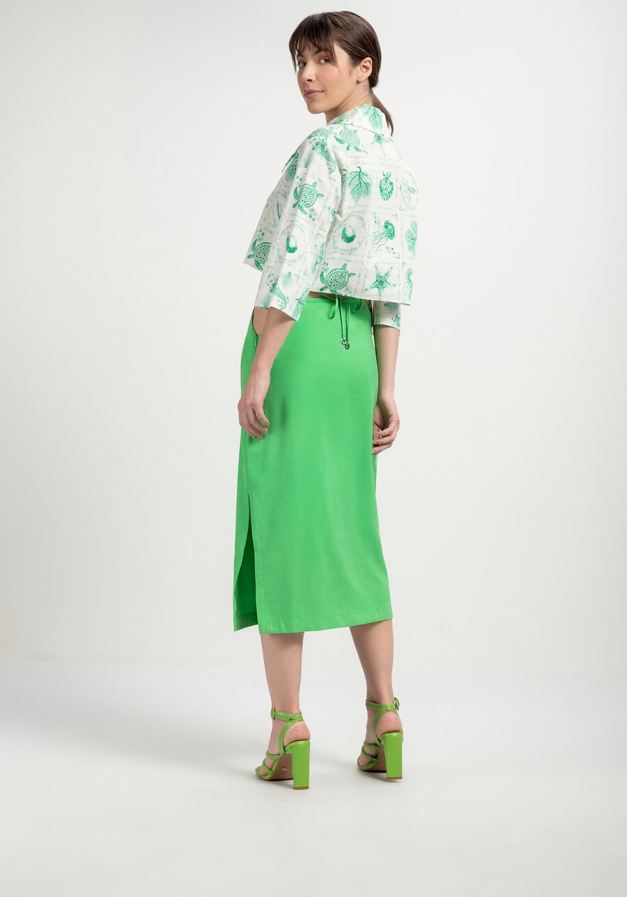 Saia Midi Lápis com Fenda e Amarração, . Saia Midi Lápis com Fenda e Amarração, , large.