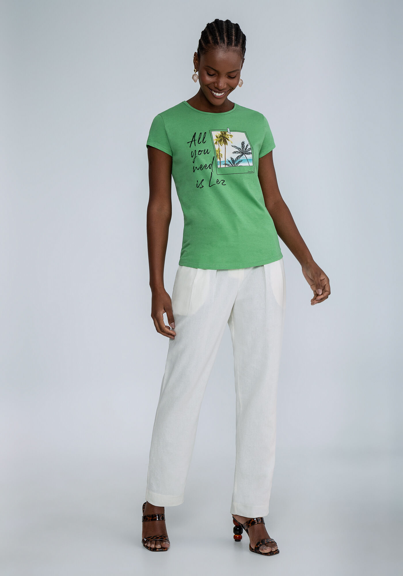 Blusa Manga Curta Estampada, , large.