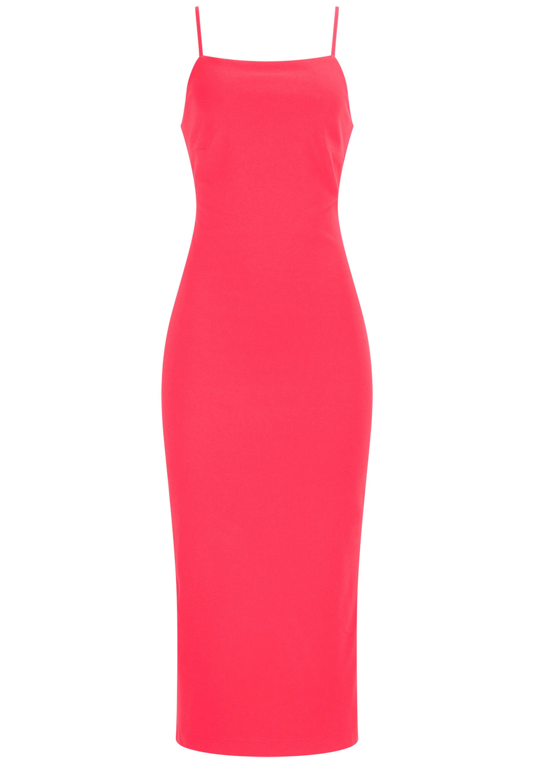 Vestido Midi em Malha com Decote Reto, . Vestido Midi em Malha com Decote Reto, , large.