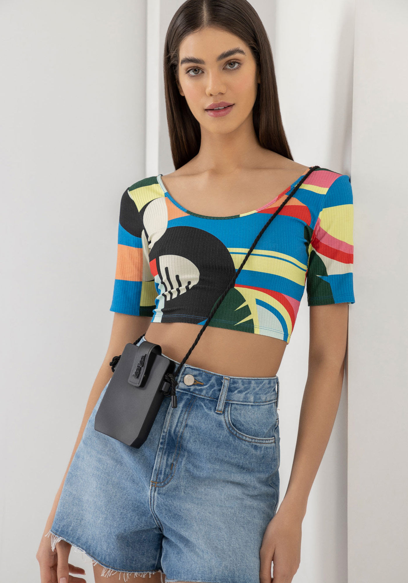 Blusa Cropped Canelada com Detalhe Costas, , large.