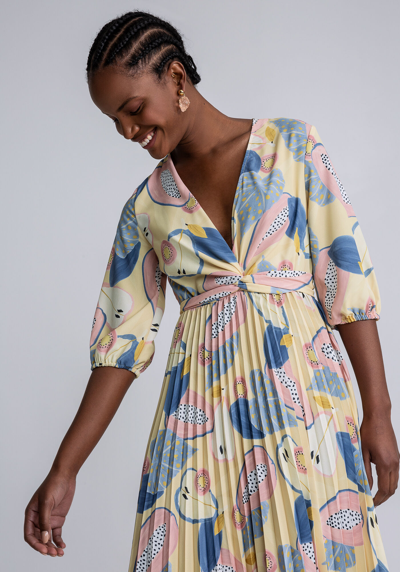 Vestido de saia sales plissada
