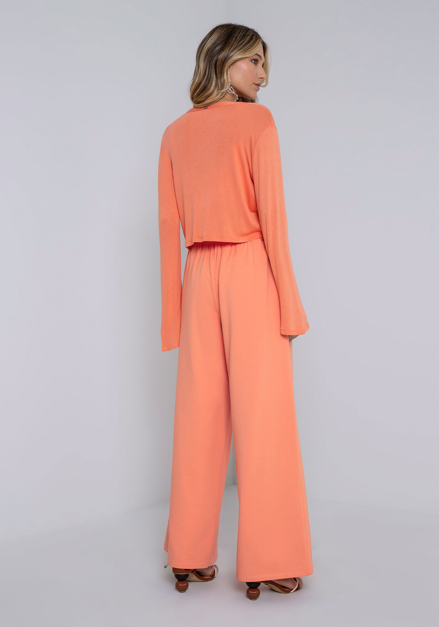 Cardigan Cropped em Malha Canelada com Blusa, , large.