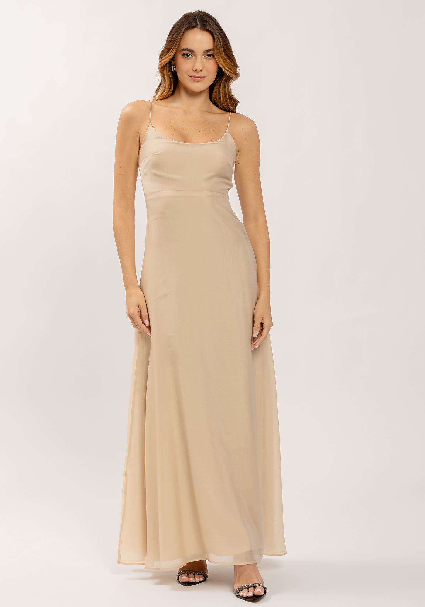 Vestido Longo com Al&ccedil;as Longo em Lyocel, , large.