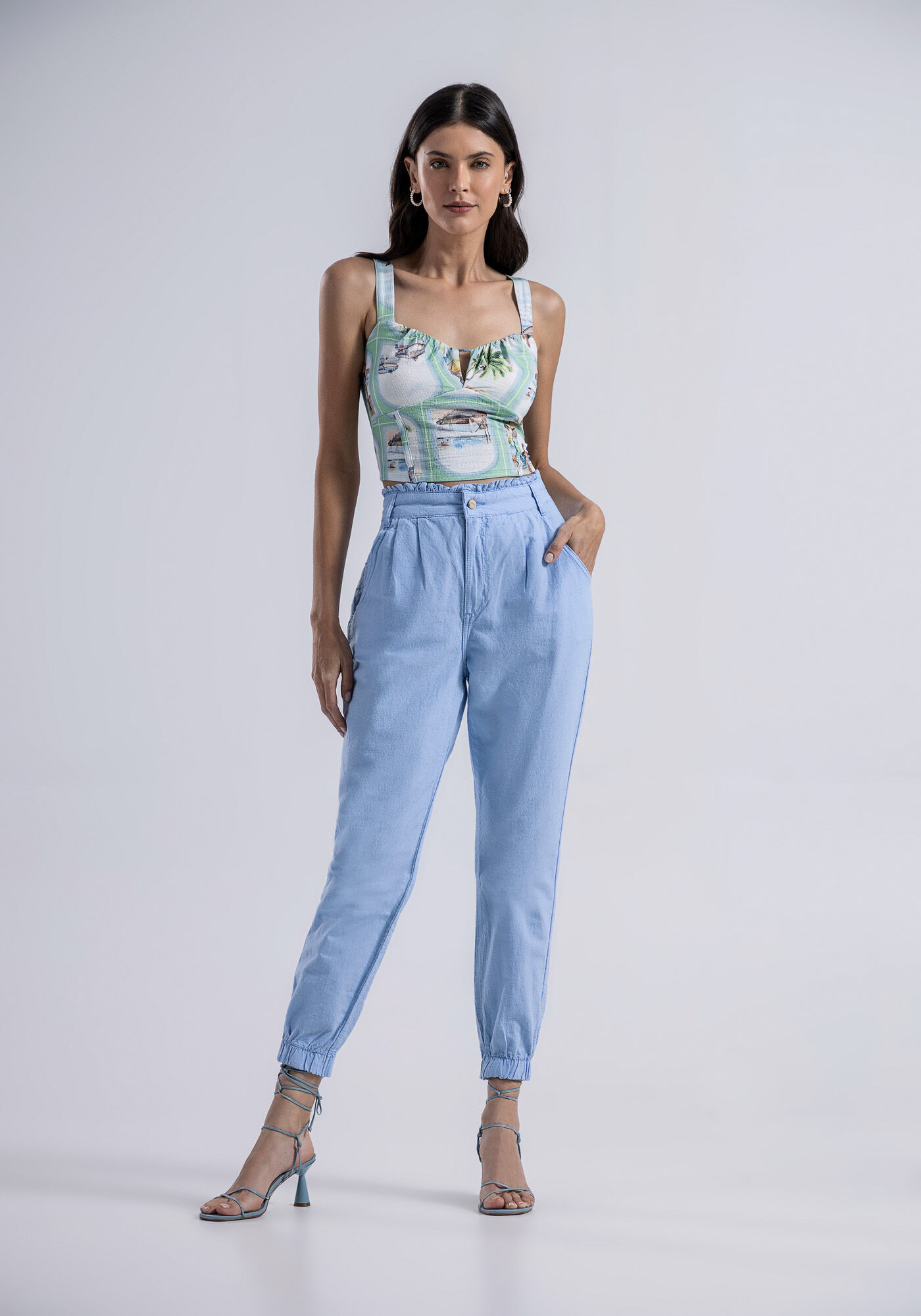 Cal&ccedil;a Sarja Jogging com Cintura Super Alta, , large.