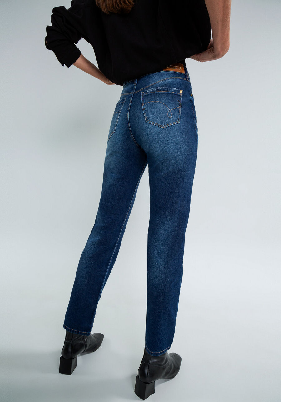 Calça Jeans Reta Cropped Tulum Elastic, JEANS, large.