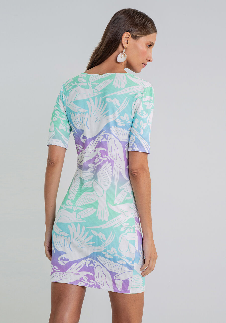 Vestido Decote V Justo Estampa, . Vestido Decote V Justo Estampa, , large.