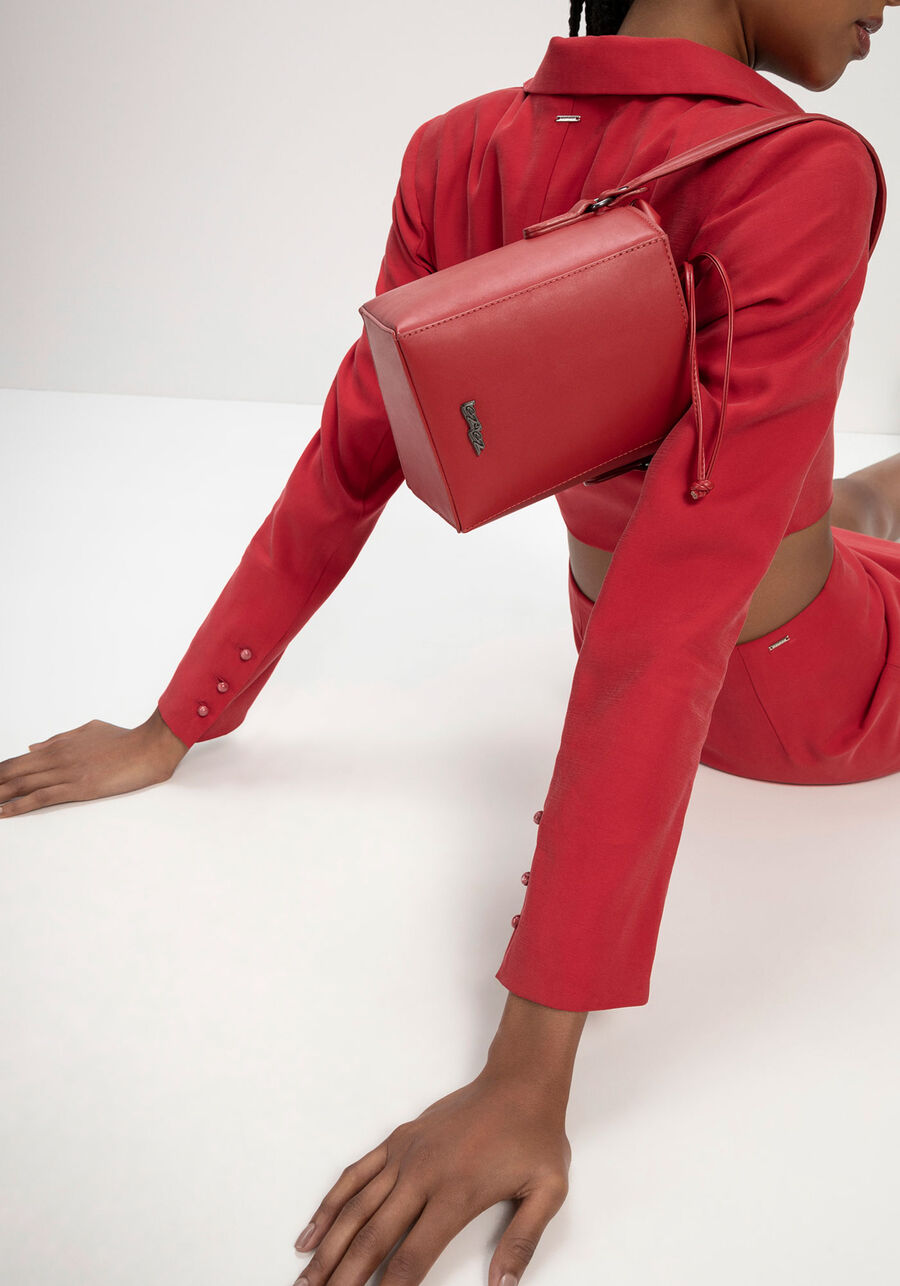 Bolsa Bucket com Alça Dupla, VERMELHO ALMOND. Bolsa Bucket com Alça Dupla, VERMELHO ALMOND, large.