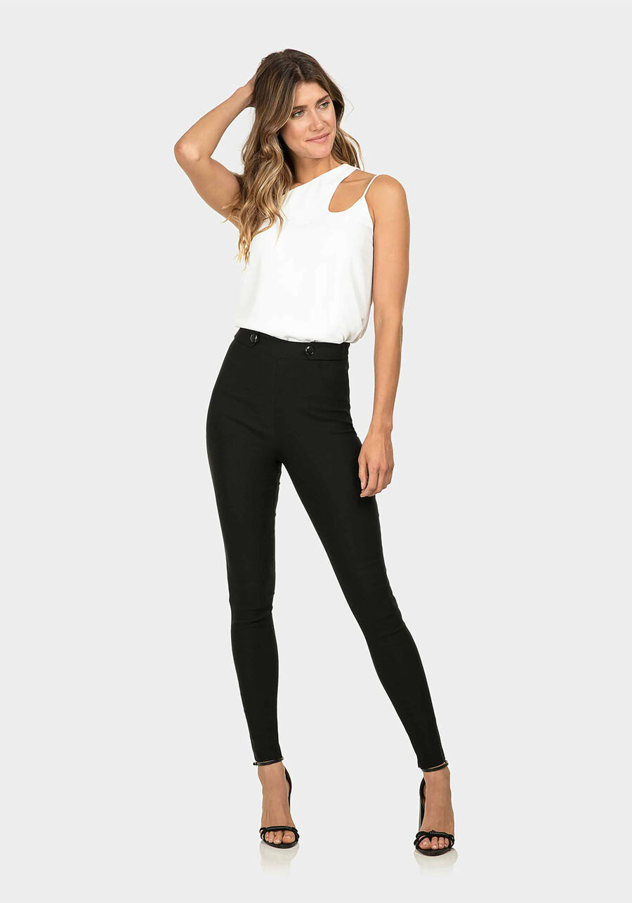 Calça Cintura Alta Preto Reativo, . Calça Cintura Alta Preto Reativo, , large.