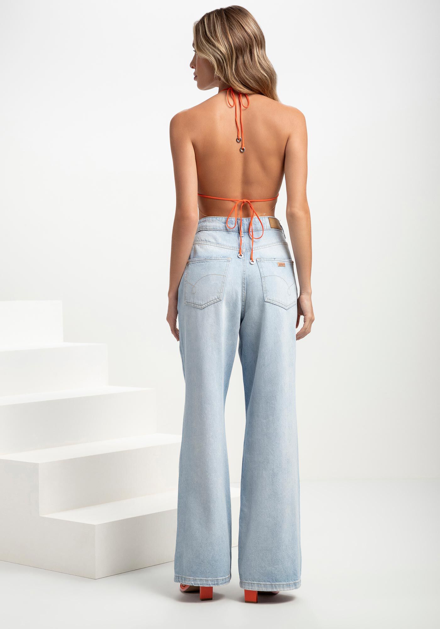 Cal&ccedil;a Jeans Wide Leg com Cut Out, JEANS, large.