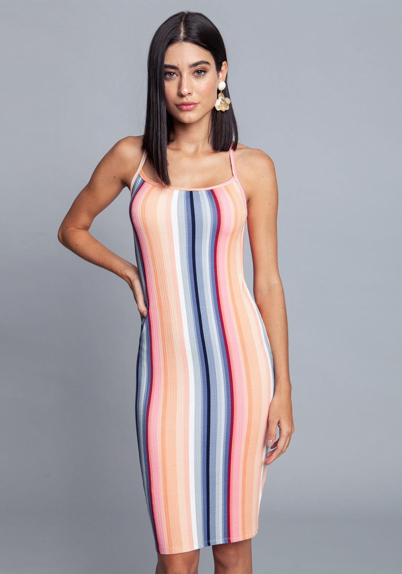 Vestido Malha Canelado Wave Midi, , large.