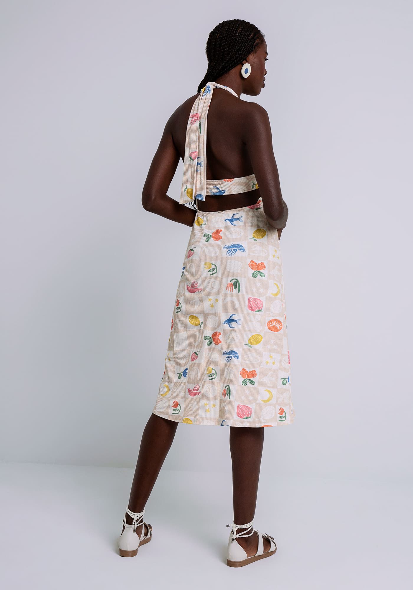 Vestido Frente &Uacute;nica Canelado Midi, , large.