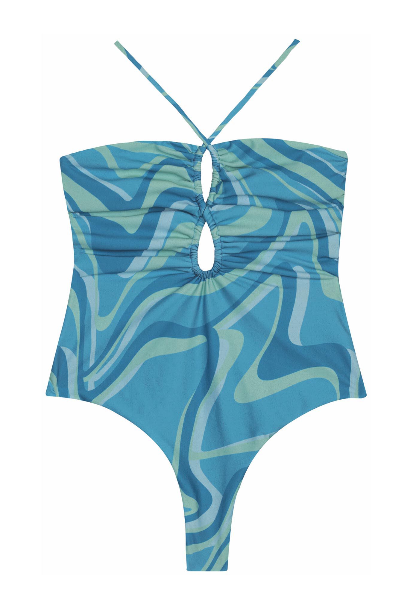 Mai&ocirc; Estampado com Cut Out e Recorte Costas, , large.