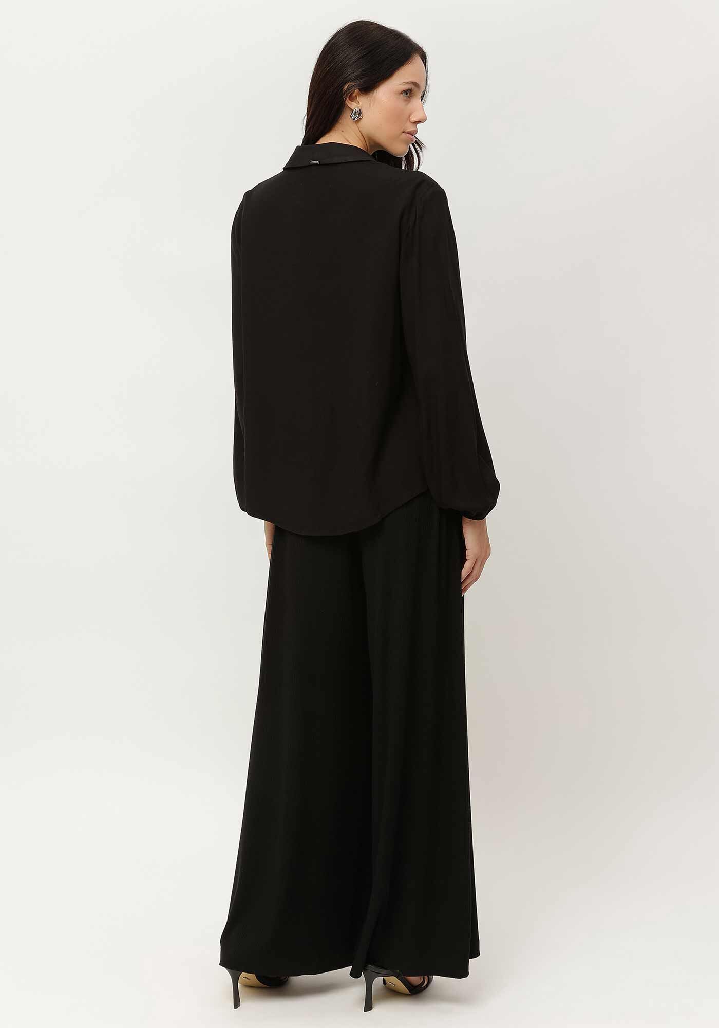 Camisa Manga Longa Bufante em Crepe, , large.