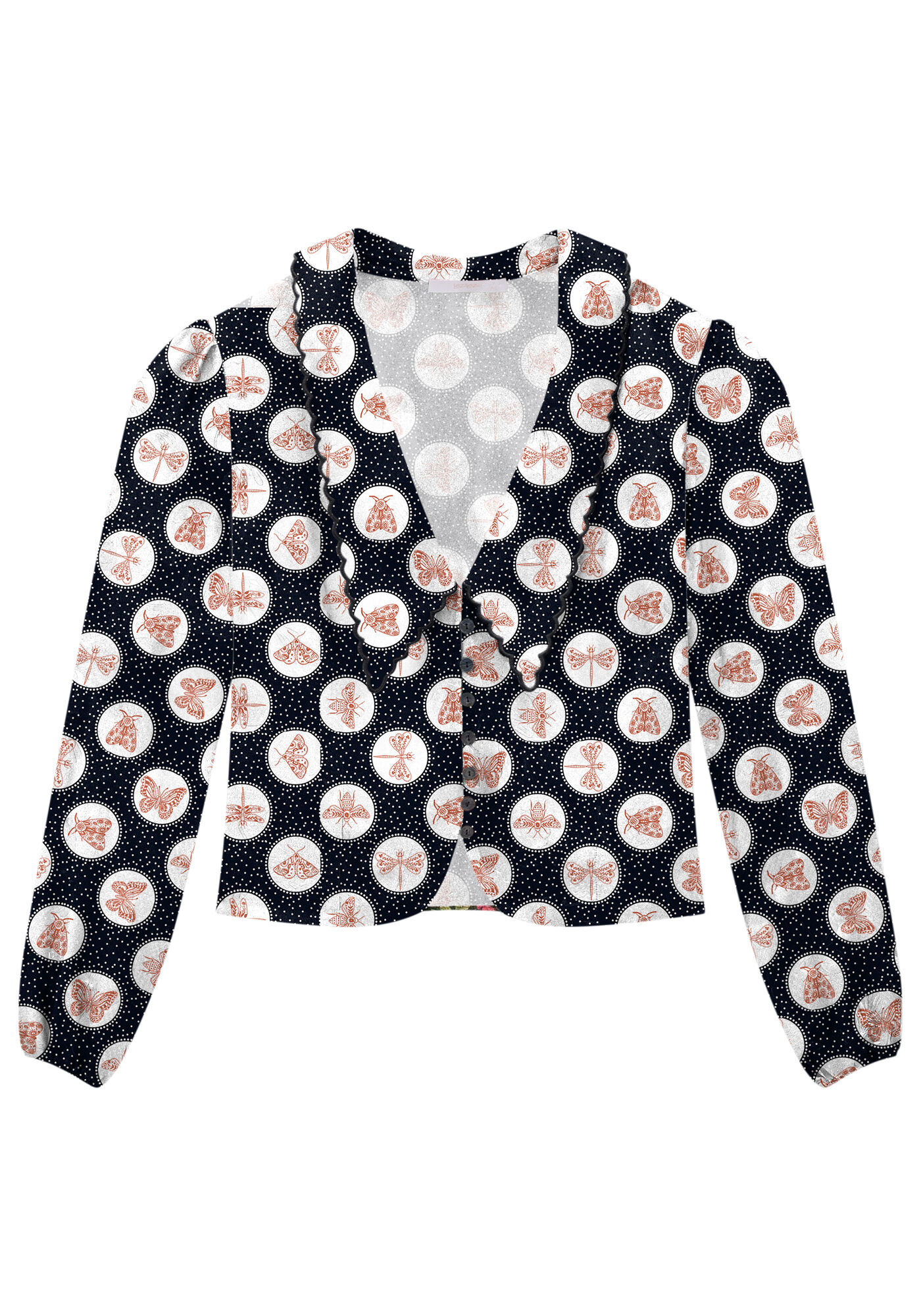 Blusa Manga Longa em Viscose com Bordado Gola, , large.