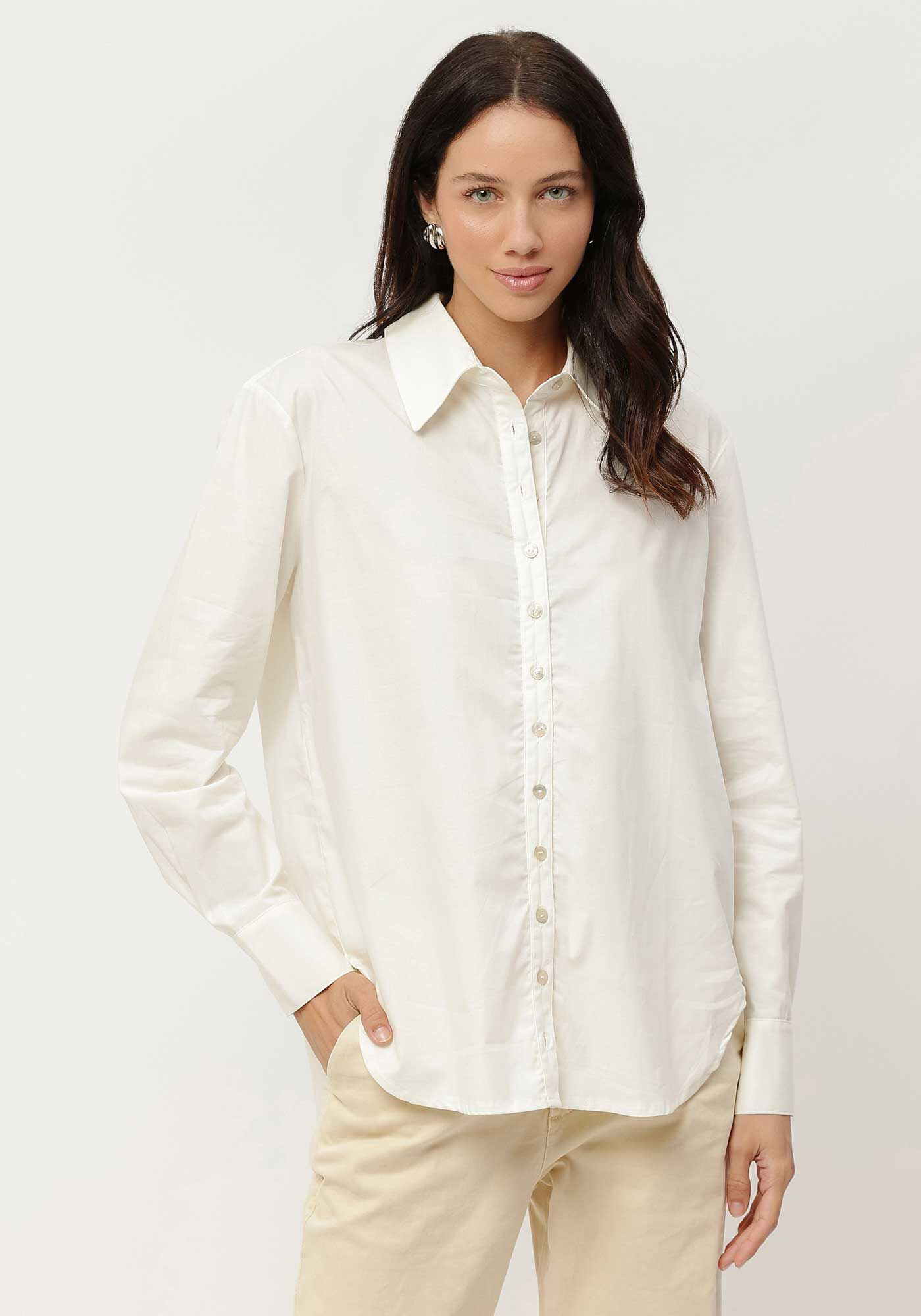 Camisa Manga Longa em Tricoline Oversized, , large.