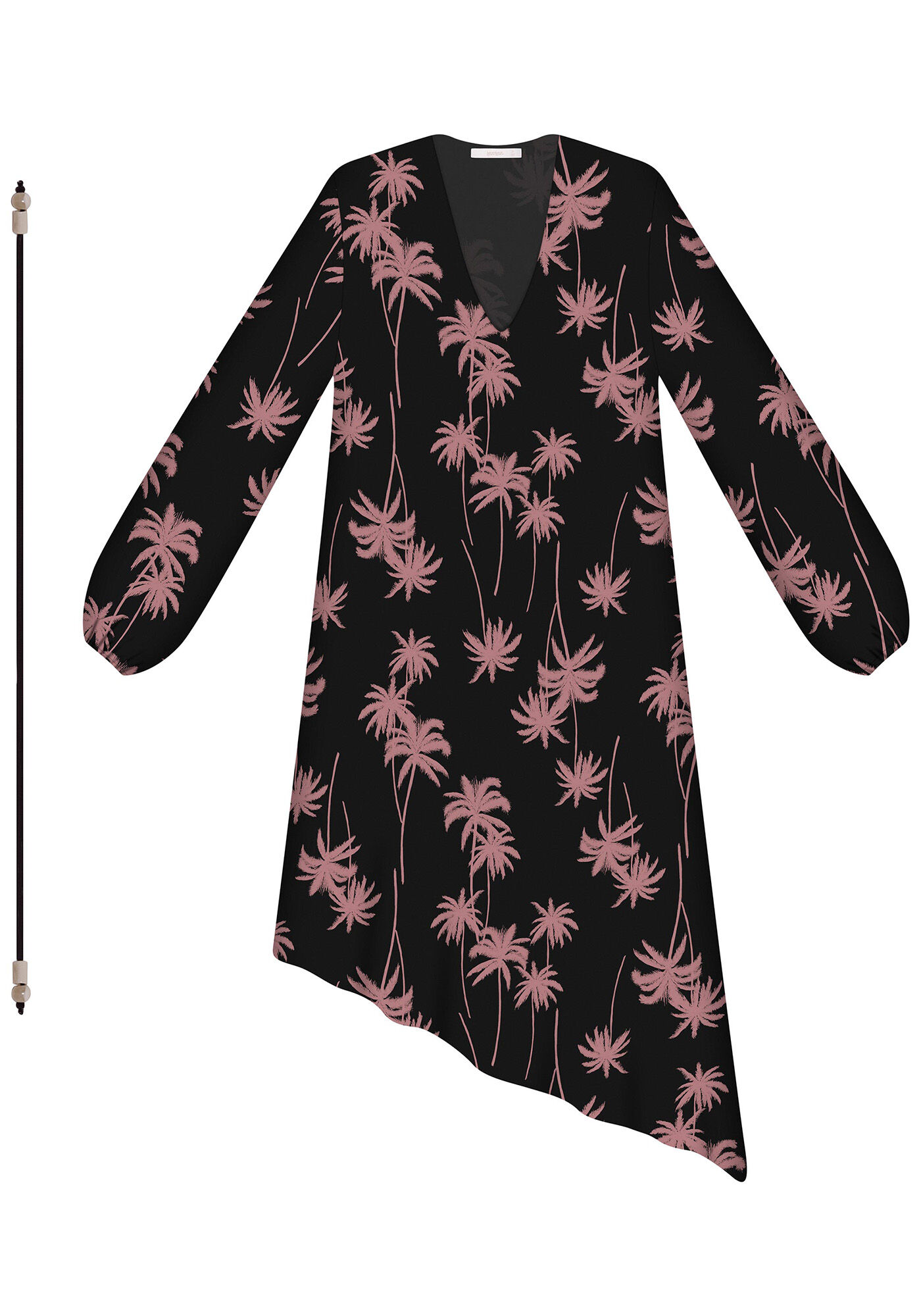 Vestido Midi Assim&eacute;trico Cinto, , large.