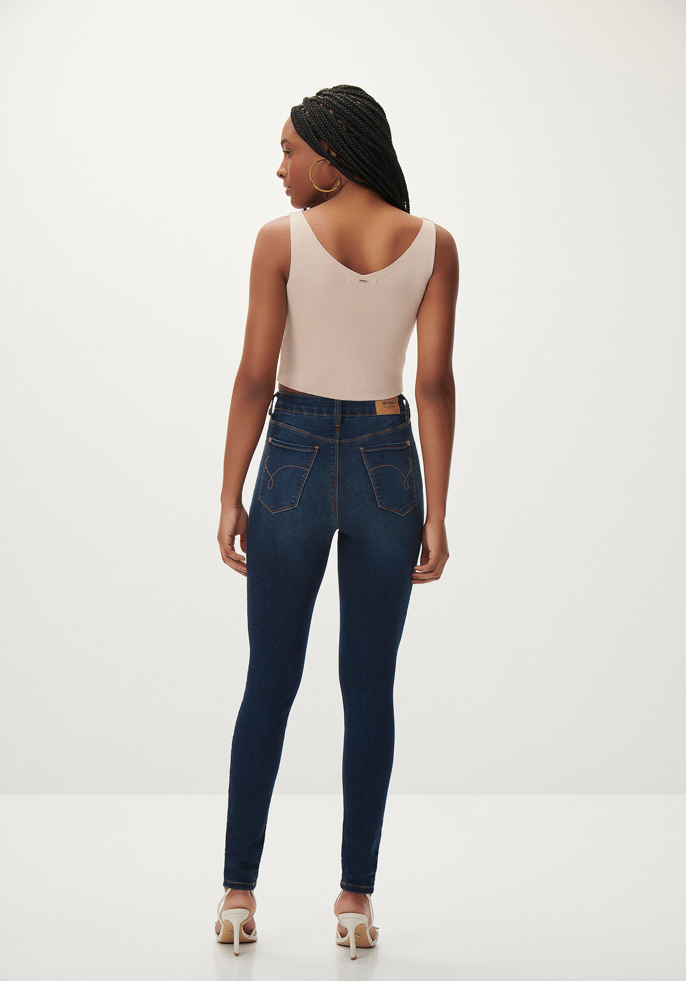 Cal&ccedil;a Jeans Skinny Cintura Alta com Elastano, , large.