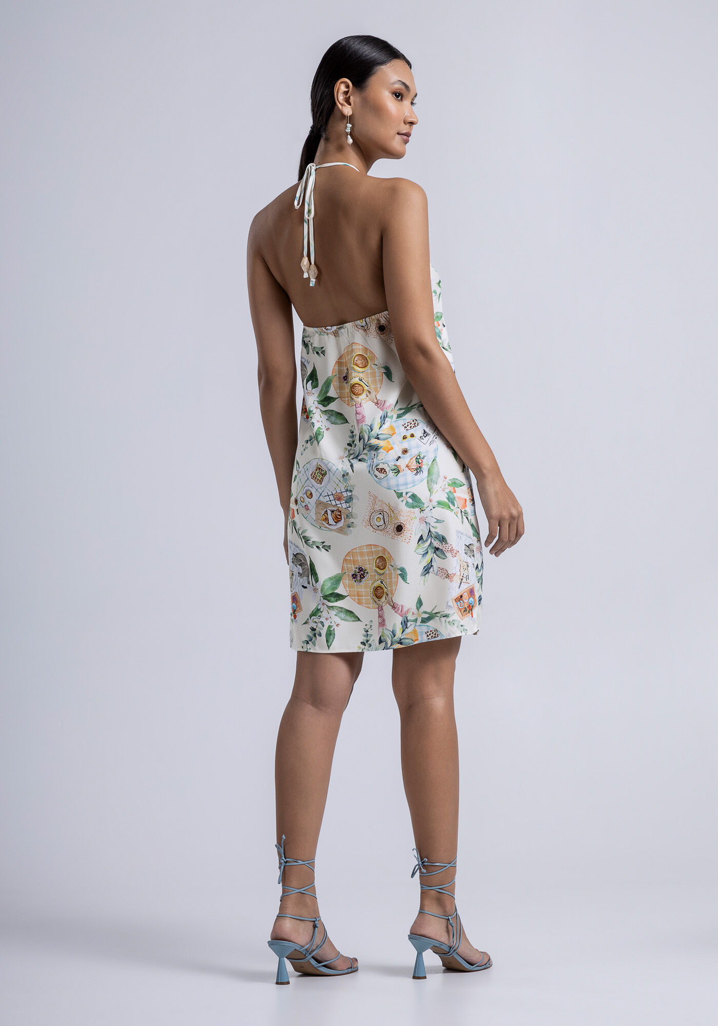 Vestido Curto Frente &Uacute;nica com Sobreposi&ccedil;&atilde;o, BRUNCH, large.