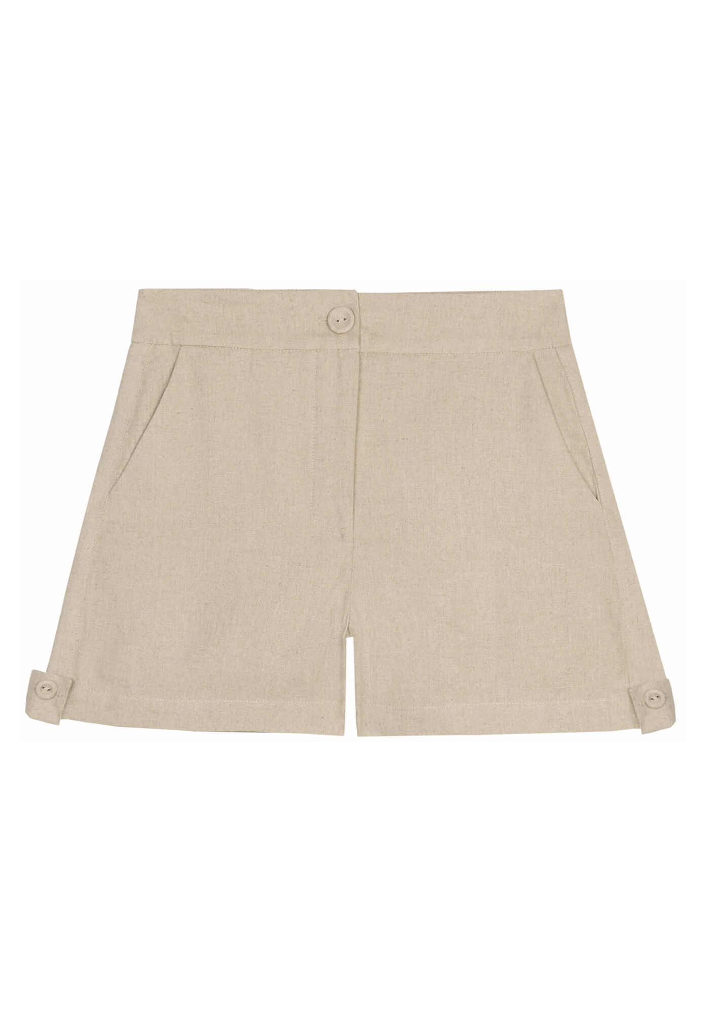 Shorts Alfaiataria em Linho com Detalhe Barra, , large.