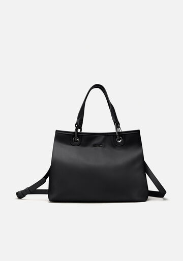Bolsa Média Com Alças Duplas Removíveis, PRETO. Bolsa Média Com Alças Duplas Removíveis, PRETO, large.