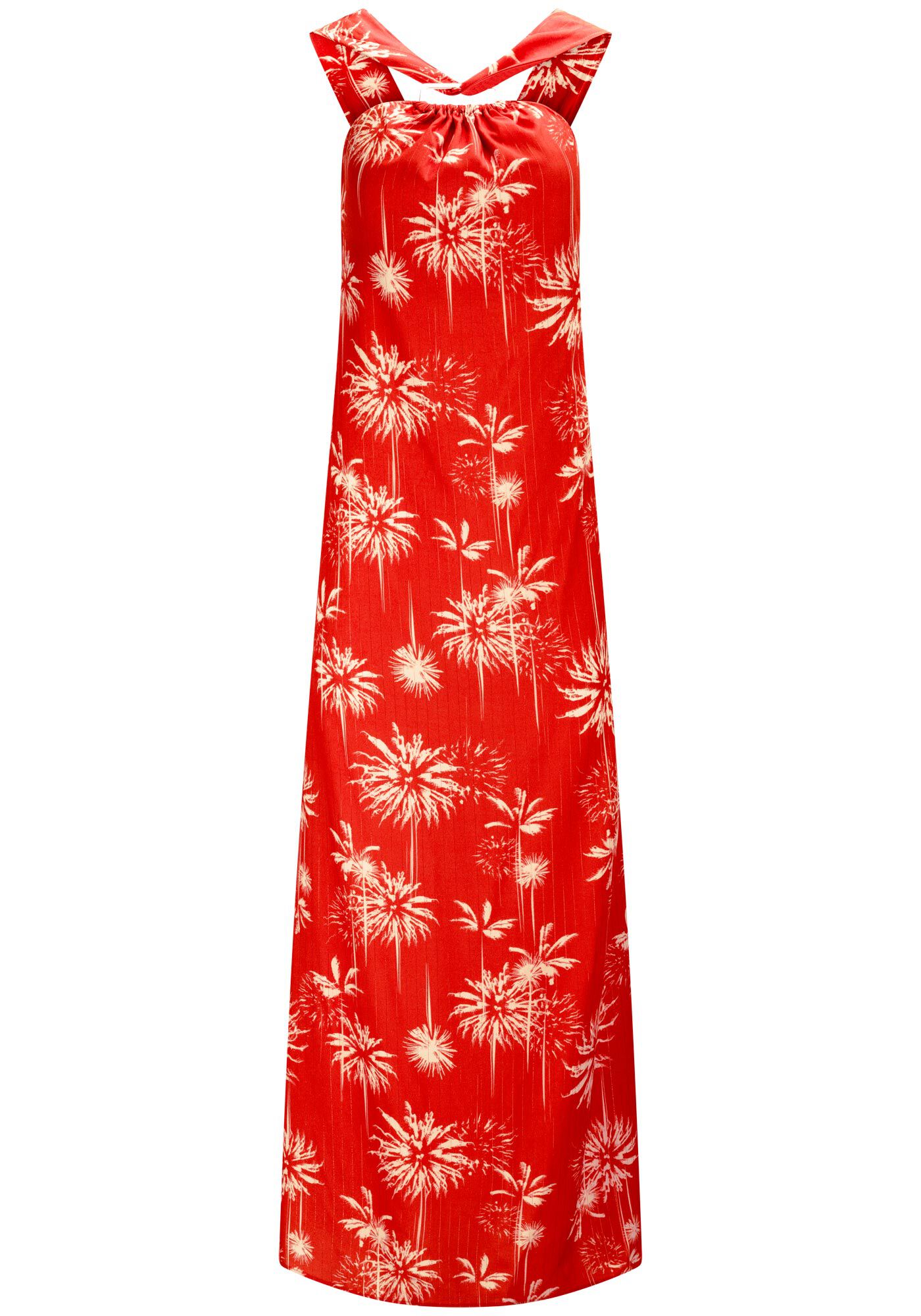 Vestido Longo Estampado em Viscose com Lurex, , large.