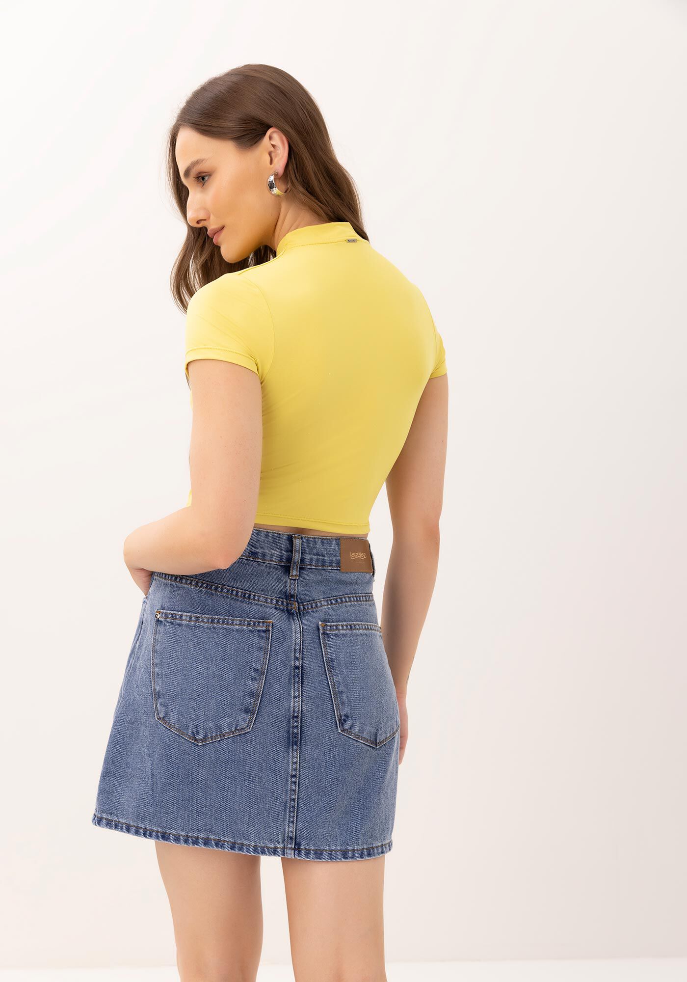 Blusa em Malha Aveludada com Gola Alta, , large.