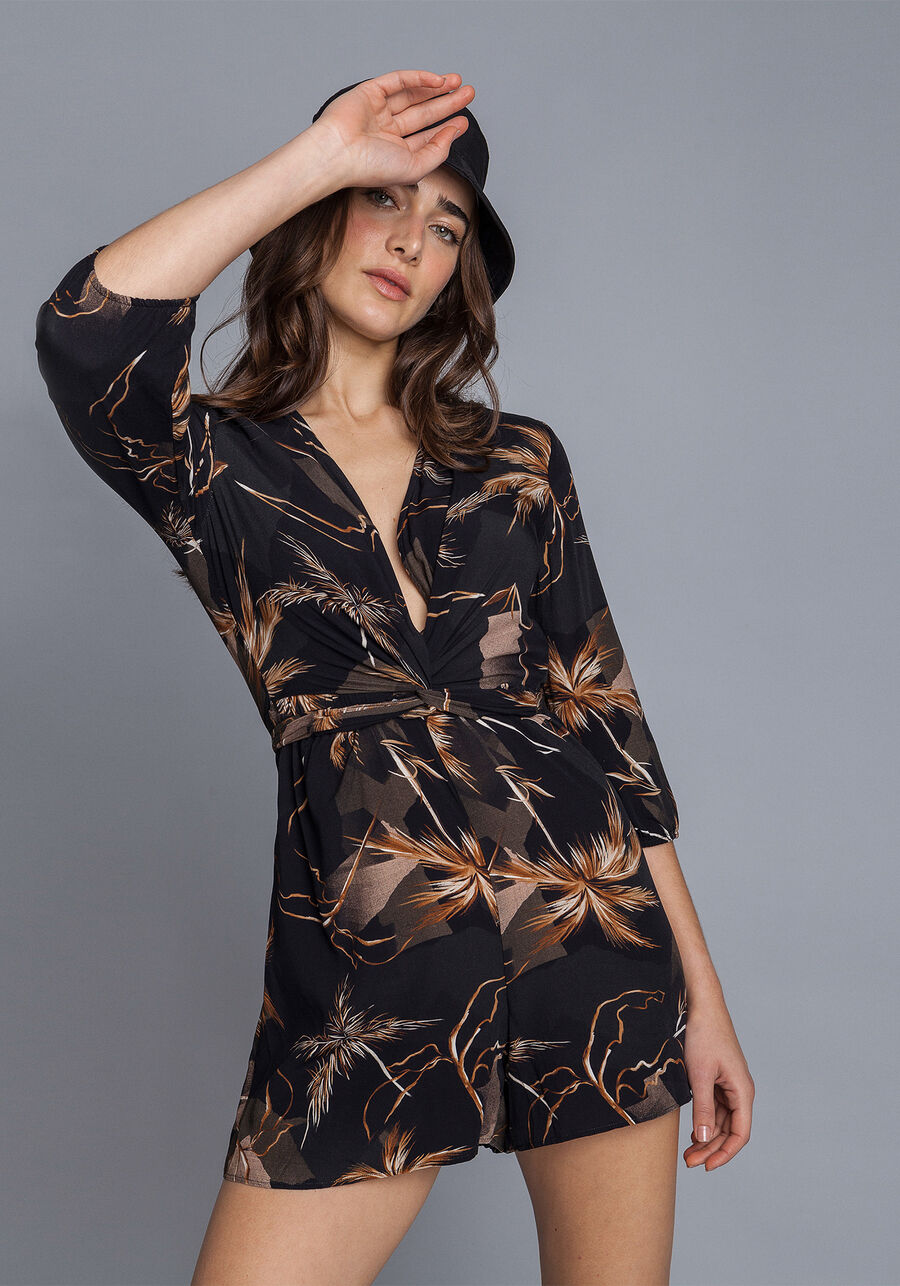 Macacão Curto Manga 3/4 Transpasse, . Macacão Curto Manga 3/4 Transpasse, , large.