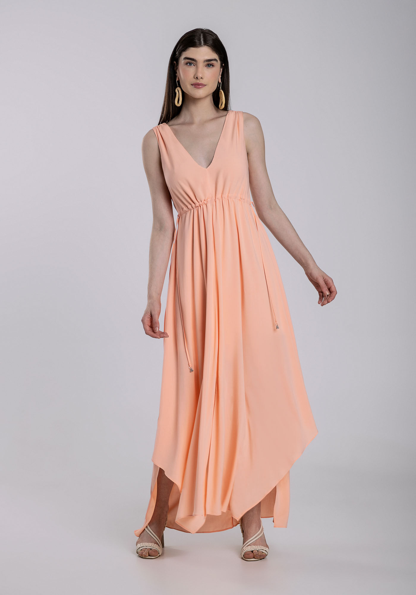 Cor salmão cheap vestido longo