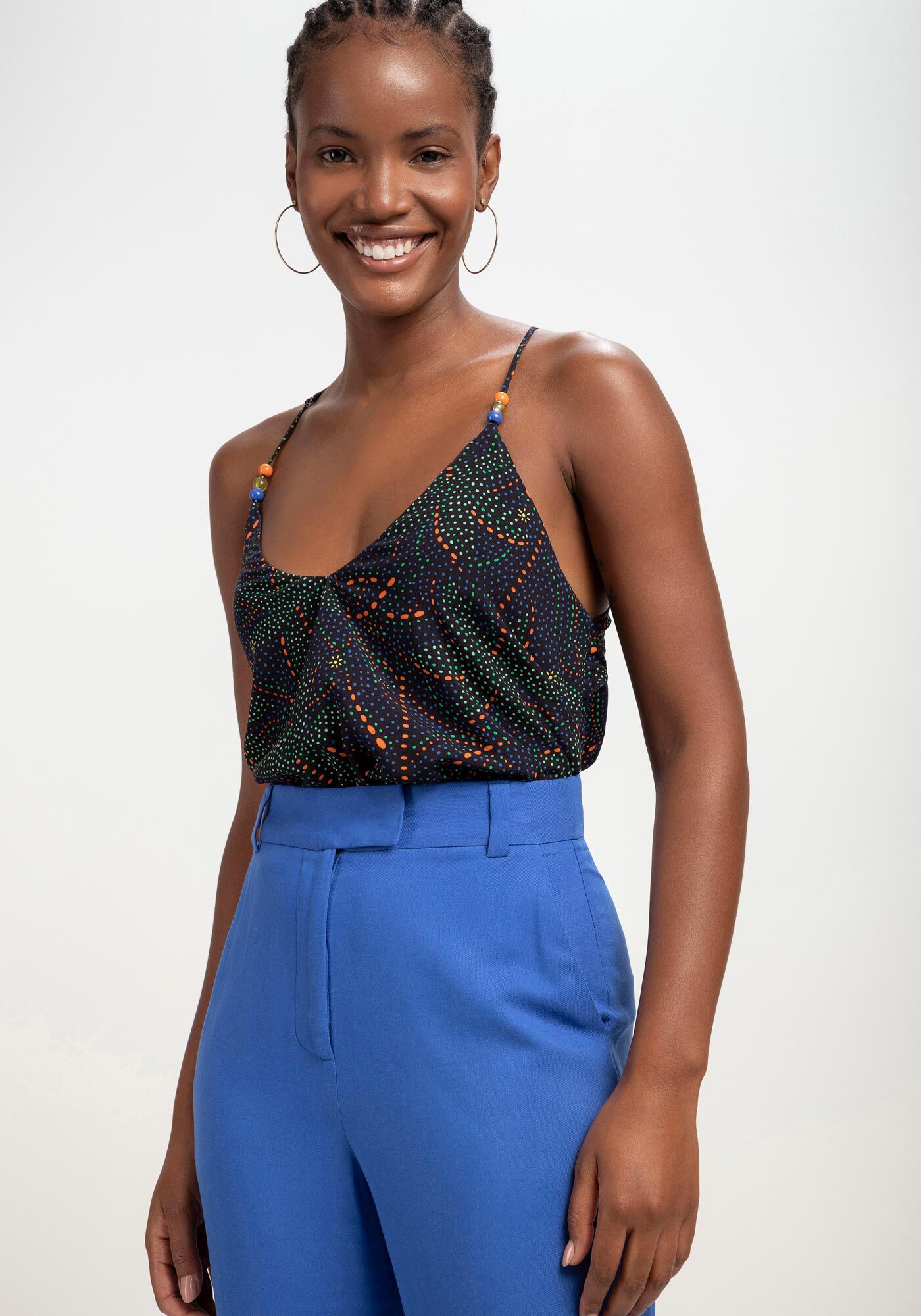 Cal&ccedil;a Reta Alfaiataria com Cintura Alta, , large.