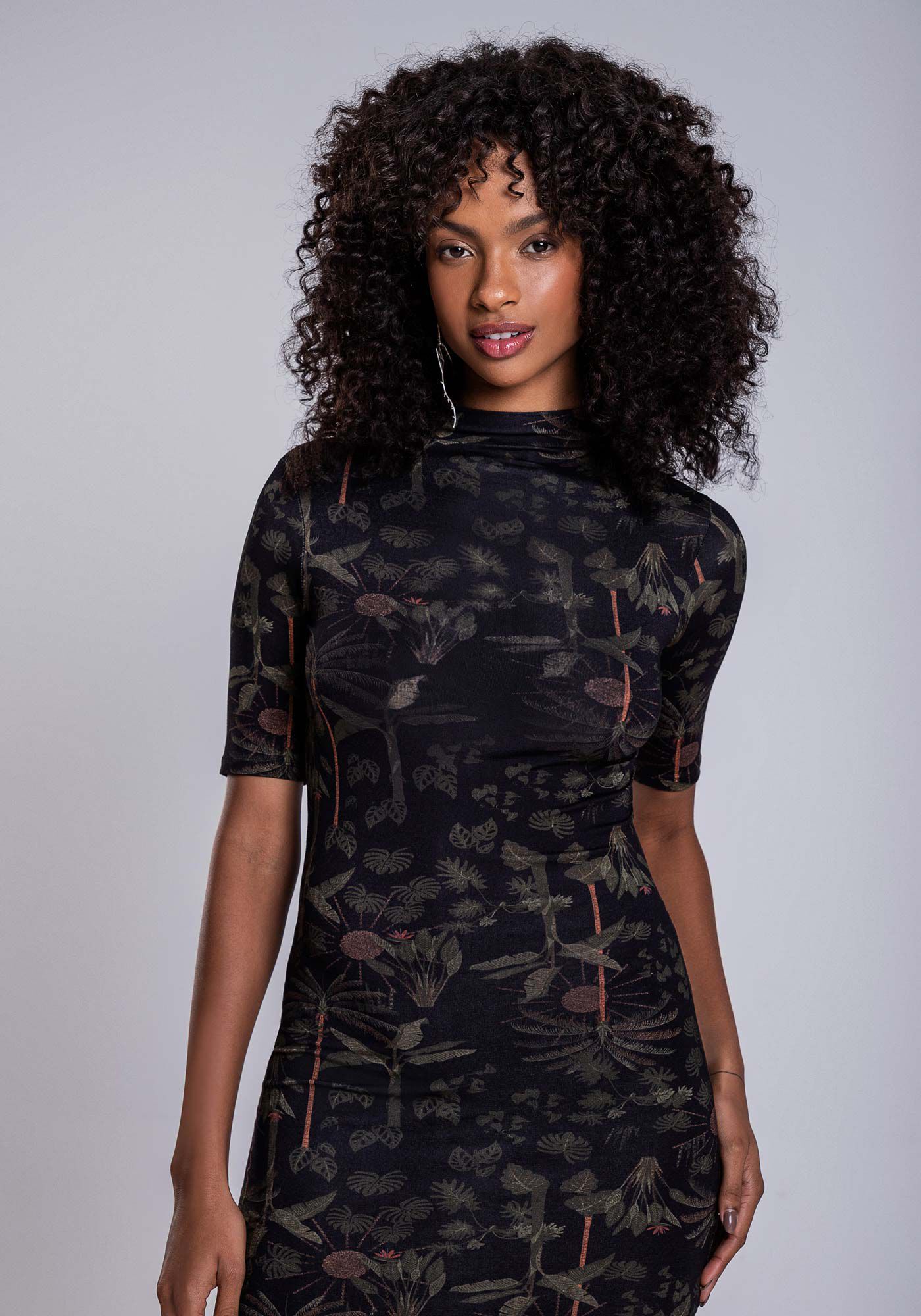 Vestido de hot sale malha estampado curto