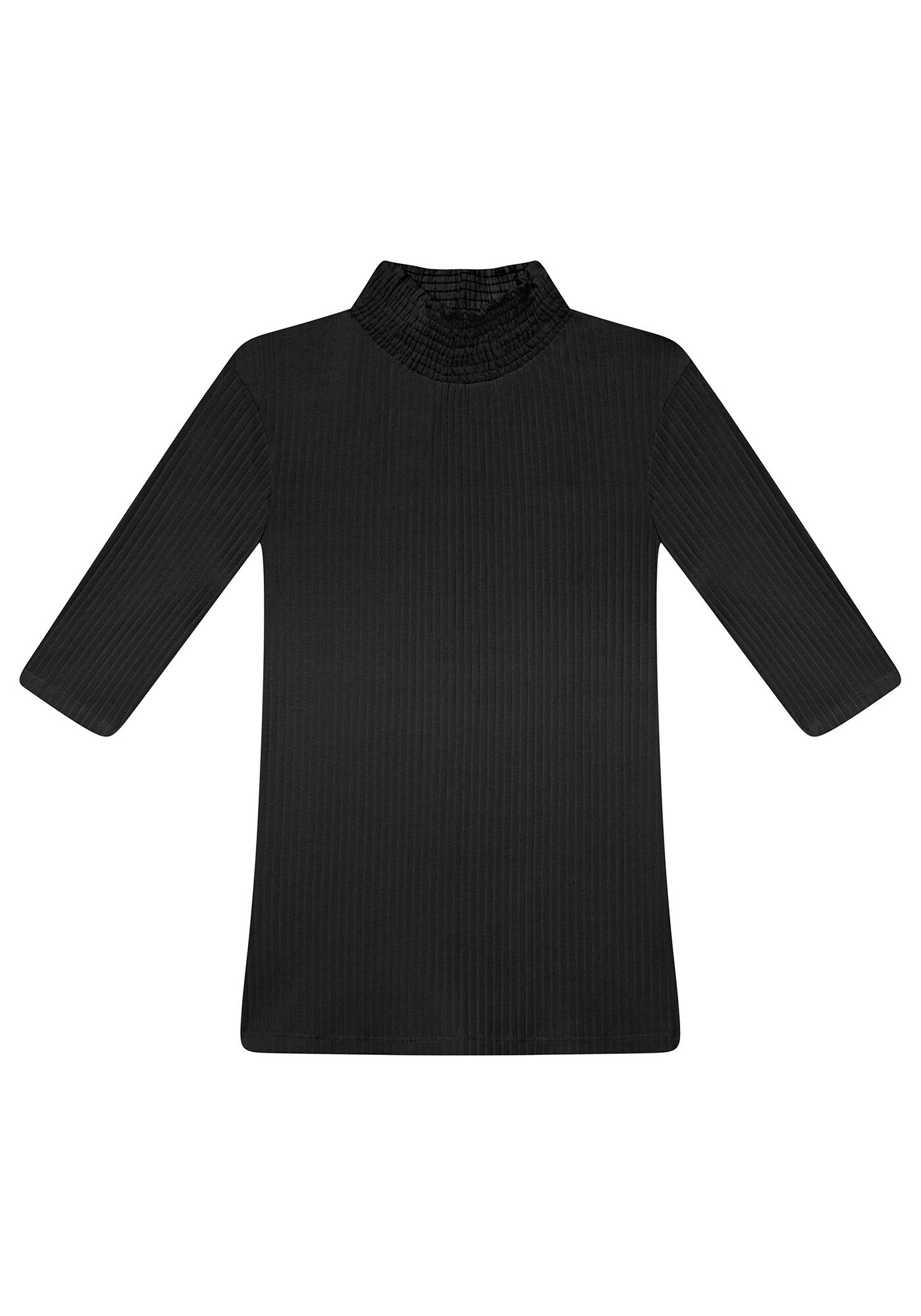 Blusa Mangas 3/4 Gola Lastex, , large.