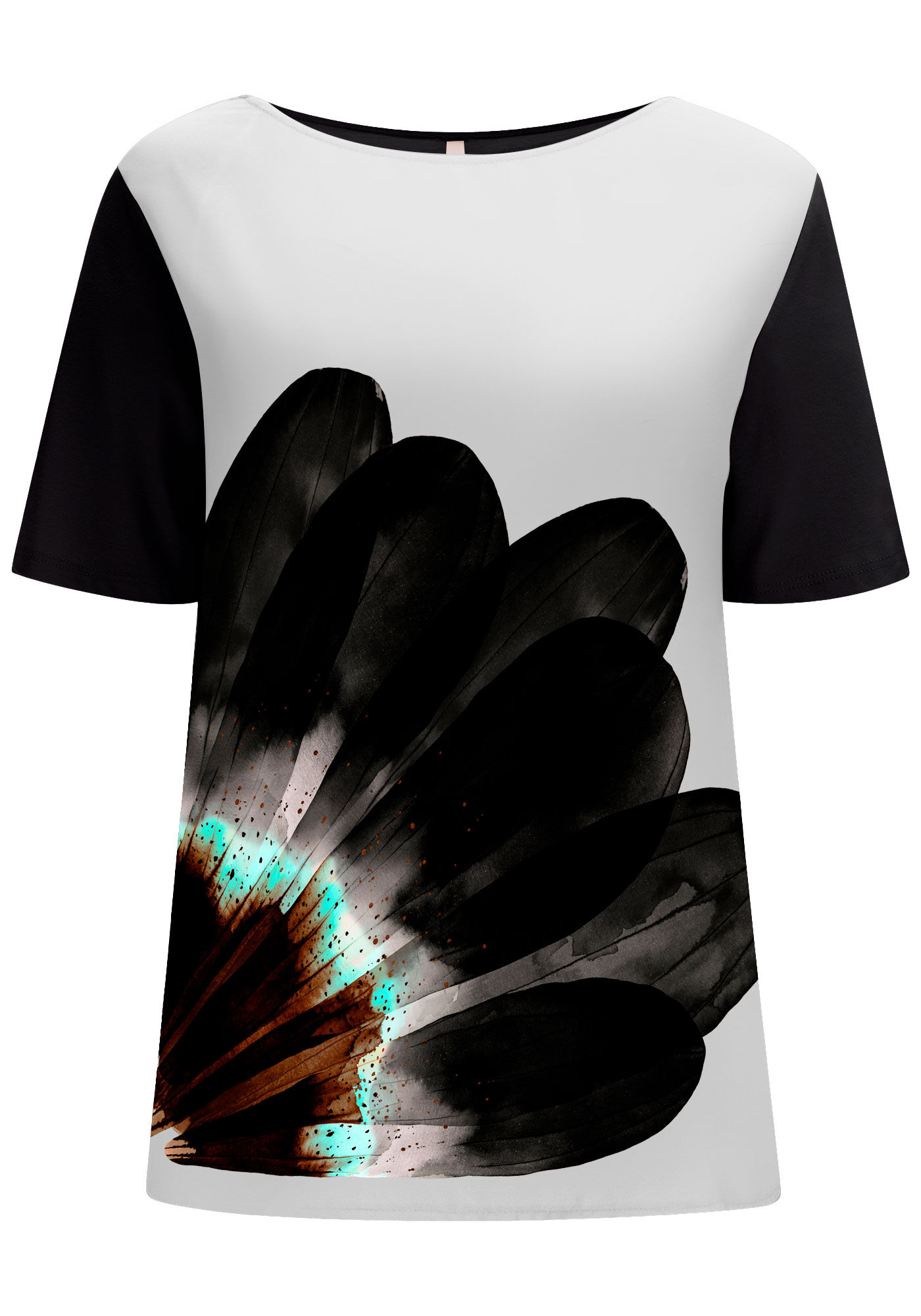 Blusa em Malha e Tecido Estampado, , large.