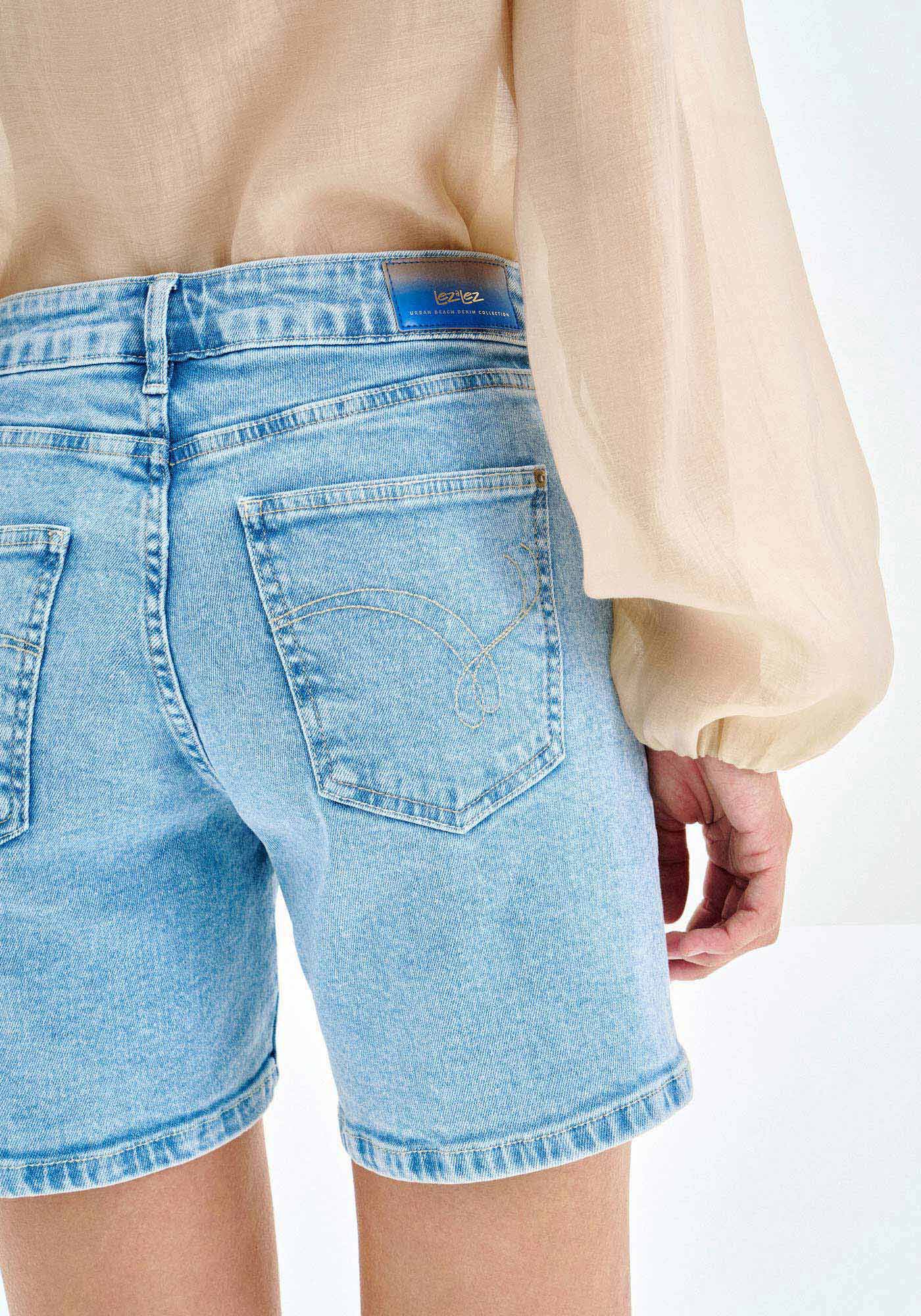 Shorts Jeans Justo Cintura Alta, JEANS, large.
