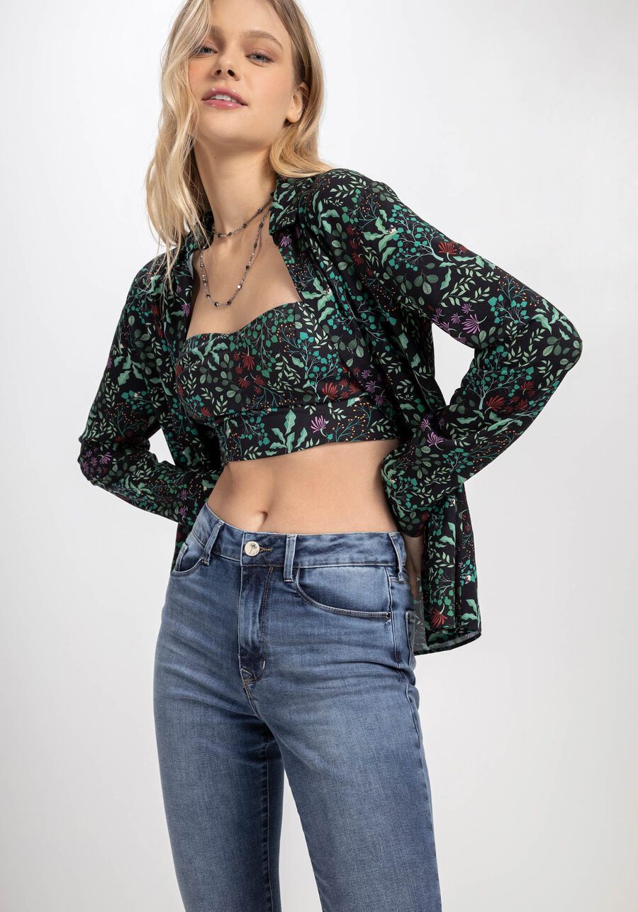 Calça Jeans Boot Cut com Cintura Super Alta, JEANS. Calça Jeans Boot Cut com Cintura Super Alta, JEANS, large.