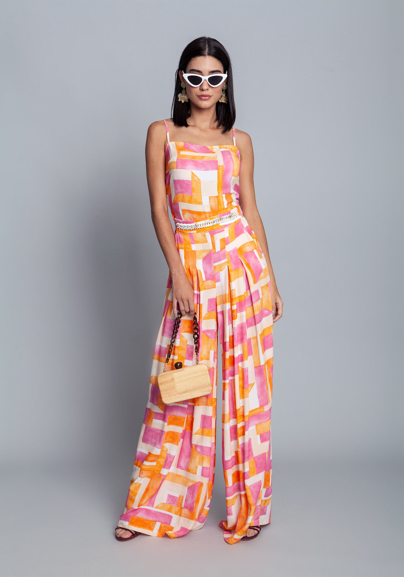 Cal&ccedil;a Tecido Pantalona Ladrilhos, , large.