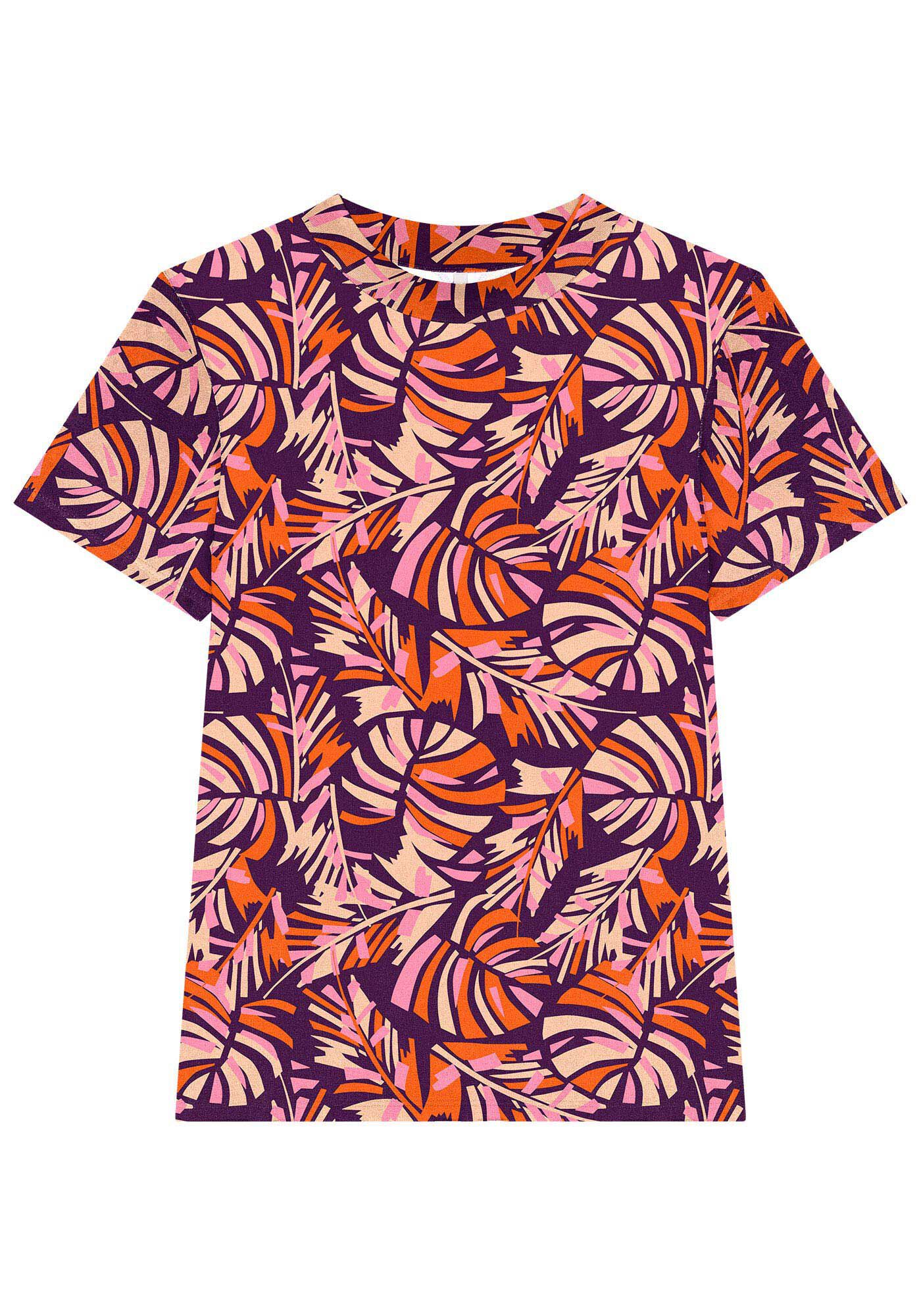 Blusa Estampada em Malha Viscose com Gola, , large.