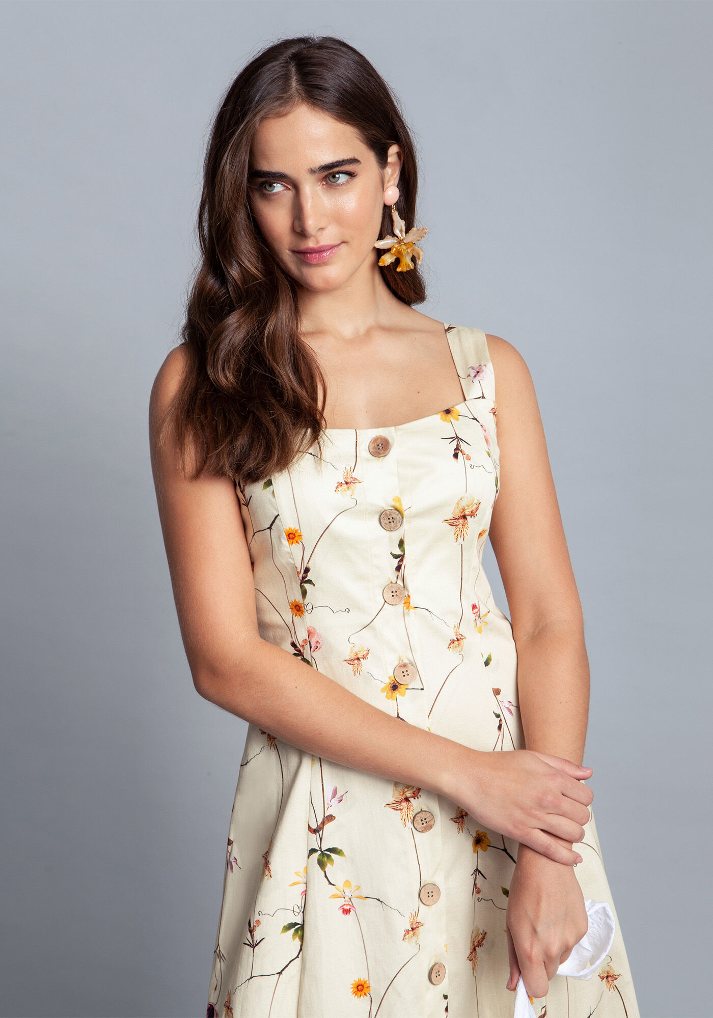 Vestido Tecido Cotton Satin Midi, , large.