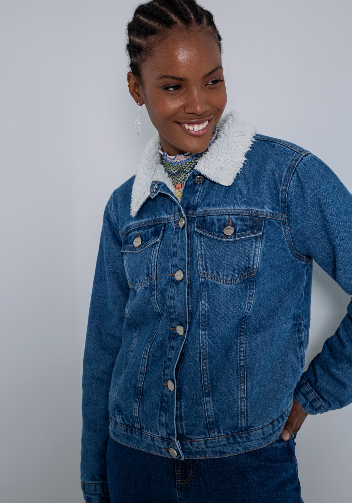 Jaqueta Jeans Forrada com Pelo Lez a Lez