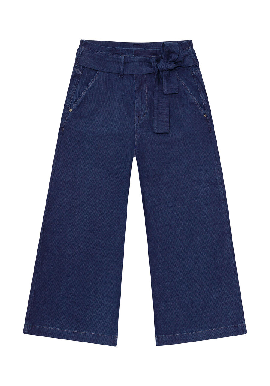 Calça Jeans Pantacourt com Cinto, . Calça Jeans Pantacourt com Cinto, , large.