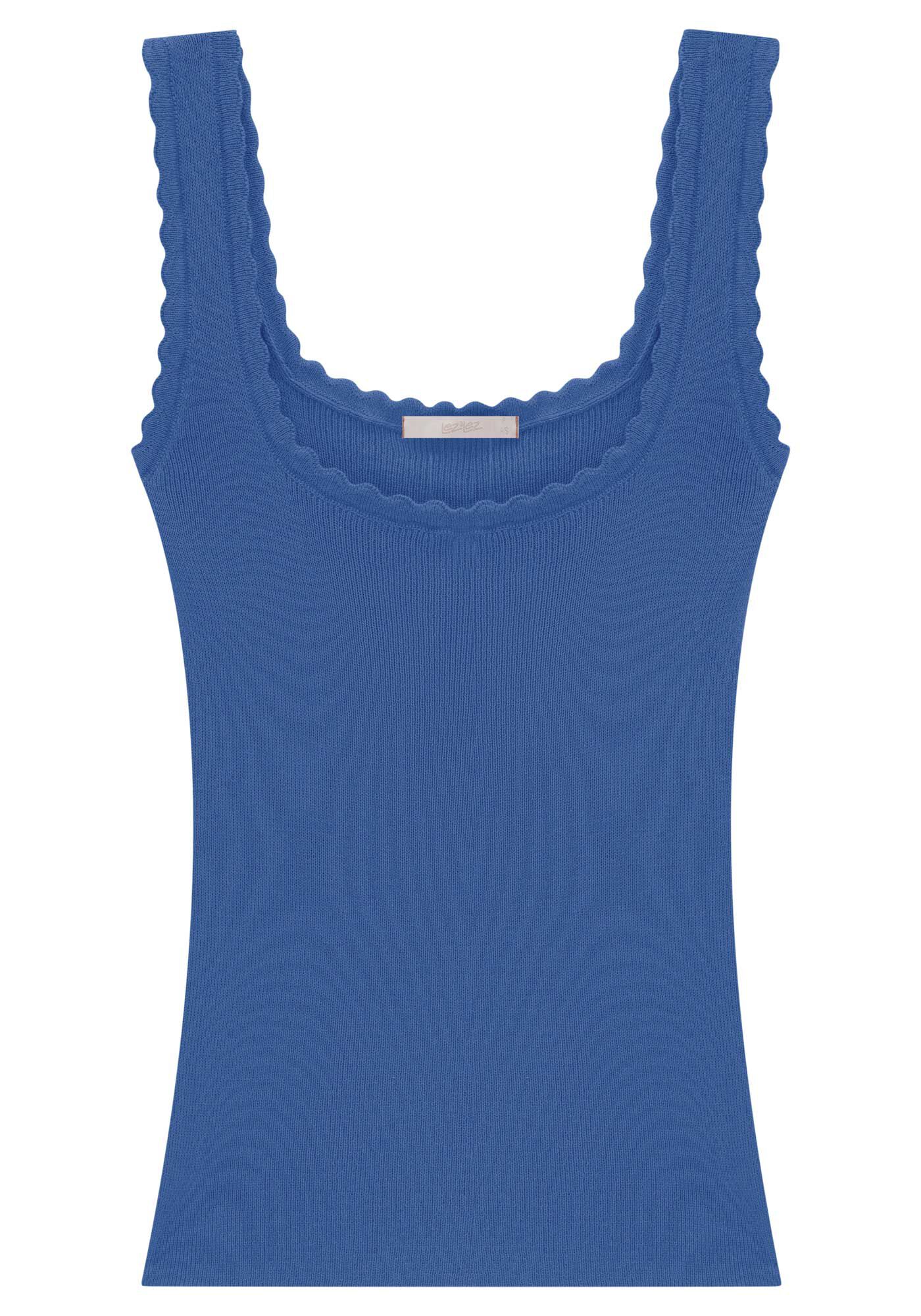 Regata em Tric&ocirc; com Decote Reto, , large.