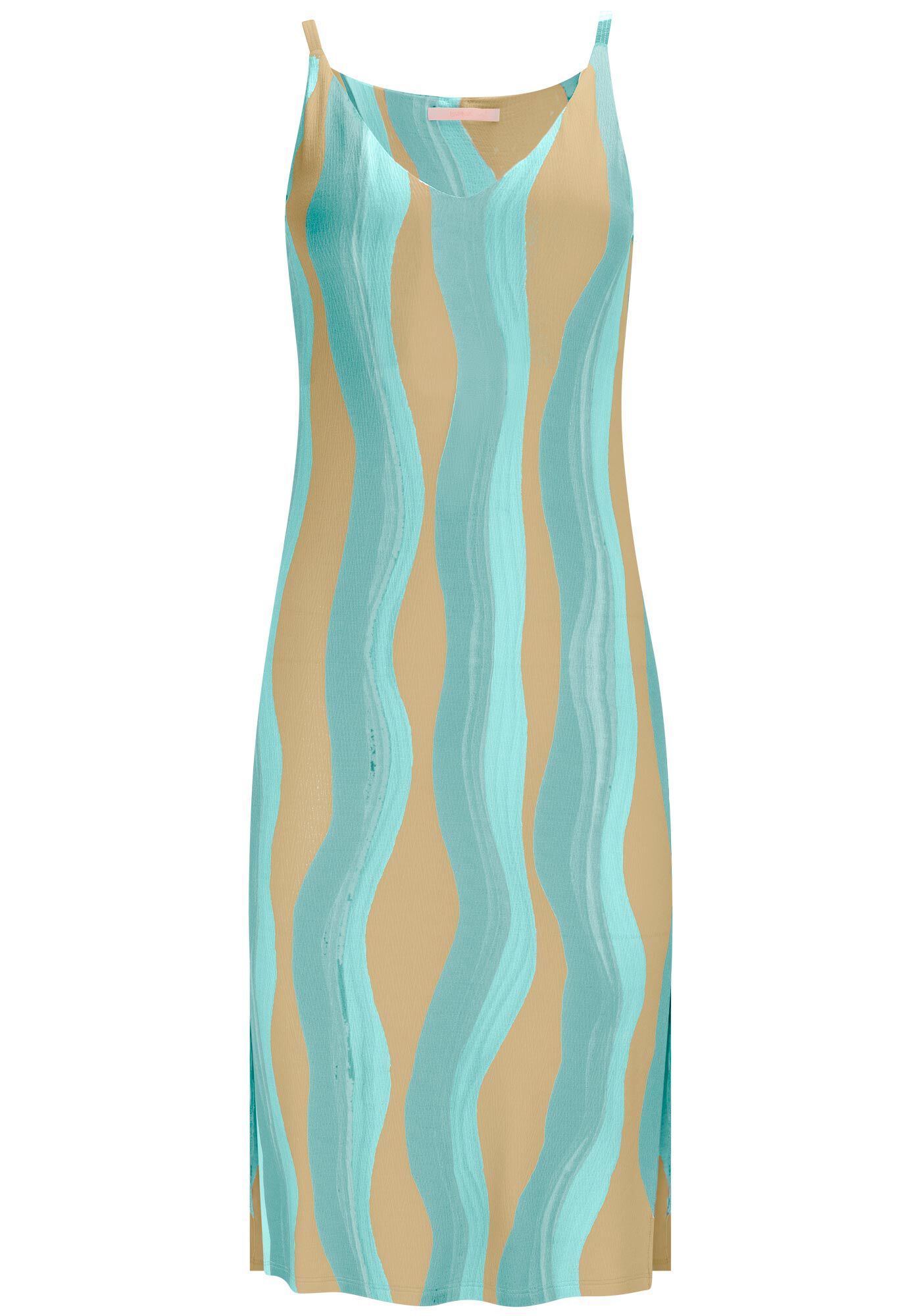 Vestido Midi Estampado com Decote V, , large.