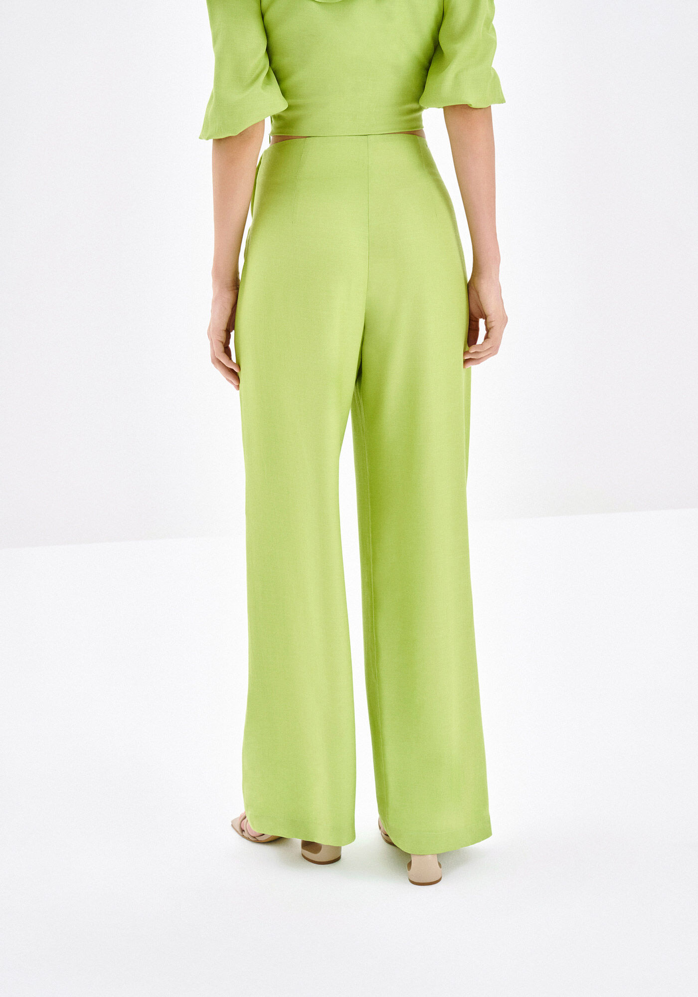 Cal&ccedil;a Wide Leg em Viscose Alfaiataria, , large.