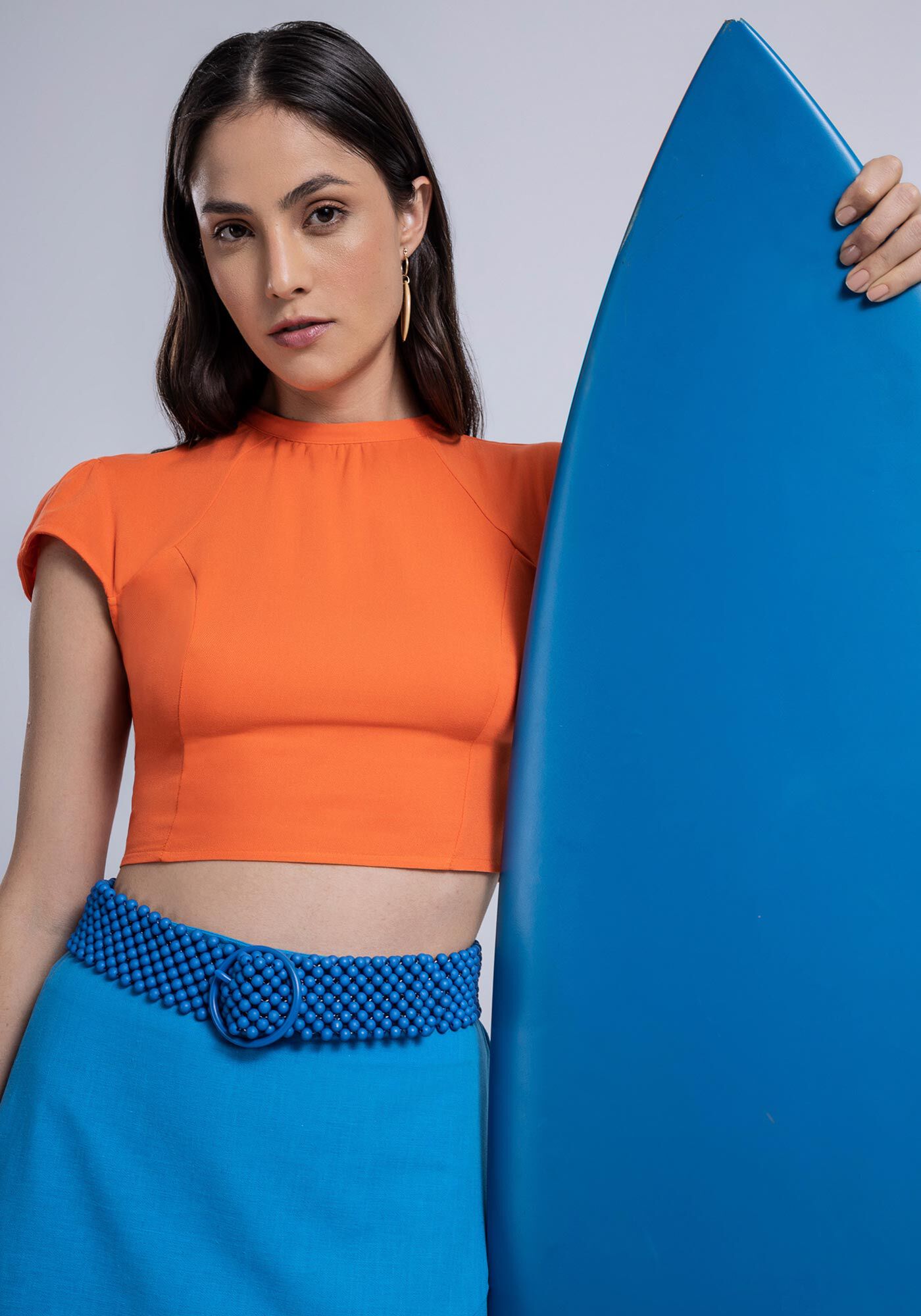 Blusa Cropped em Viscose com Amarra&ccedil;&atilde;o Costas, , large.