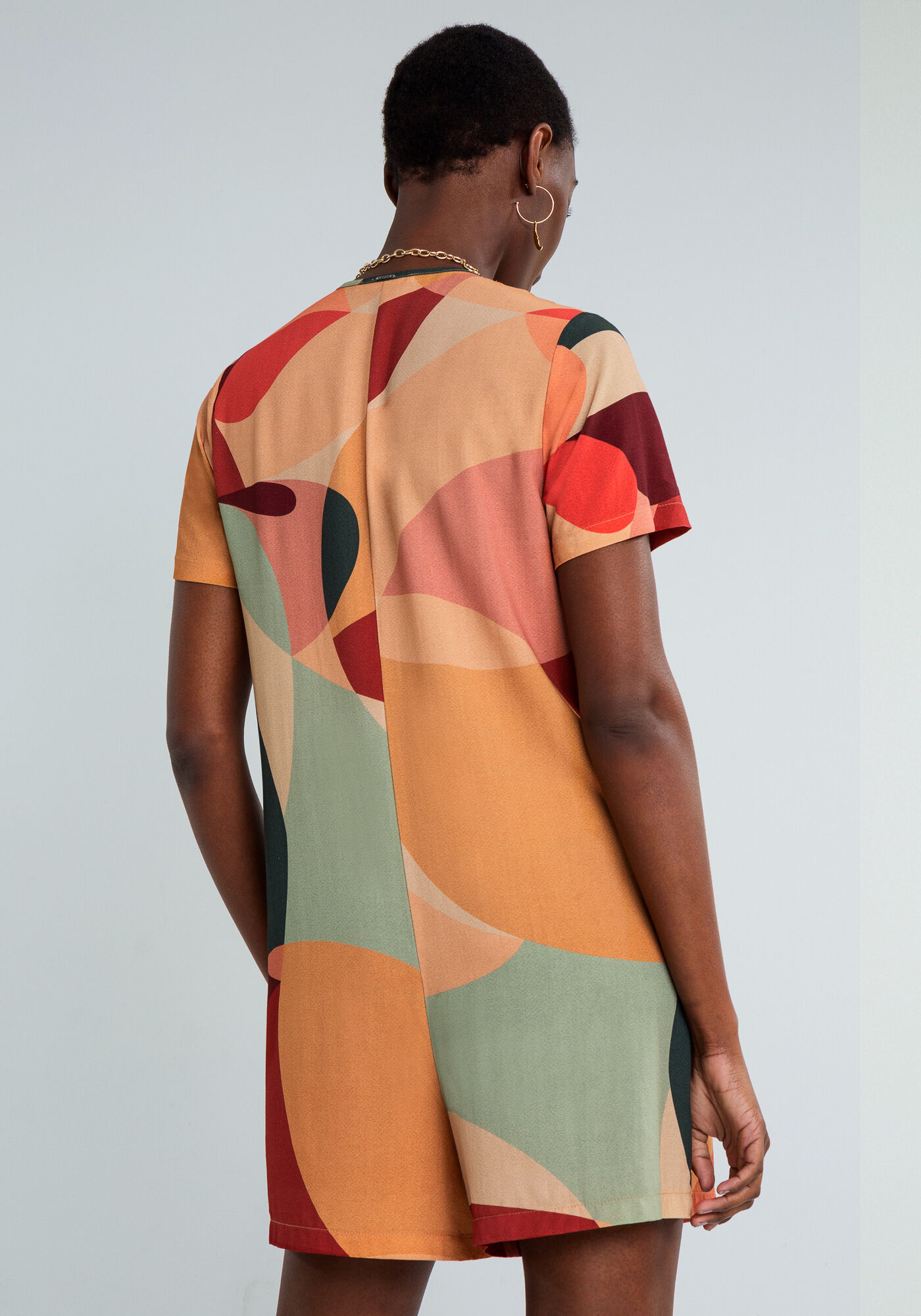 Macac&atilde;o Curto Bot&otilde;es Estampa, FACES, large.