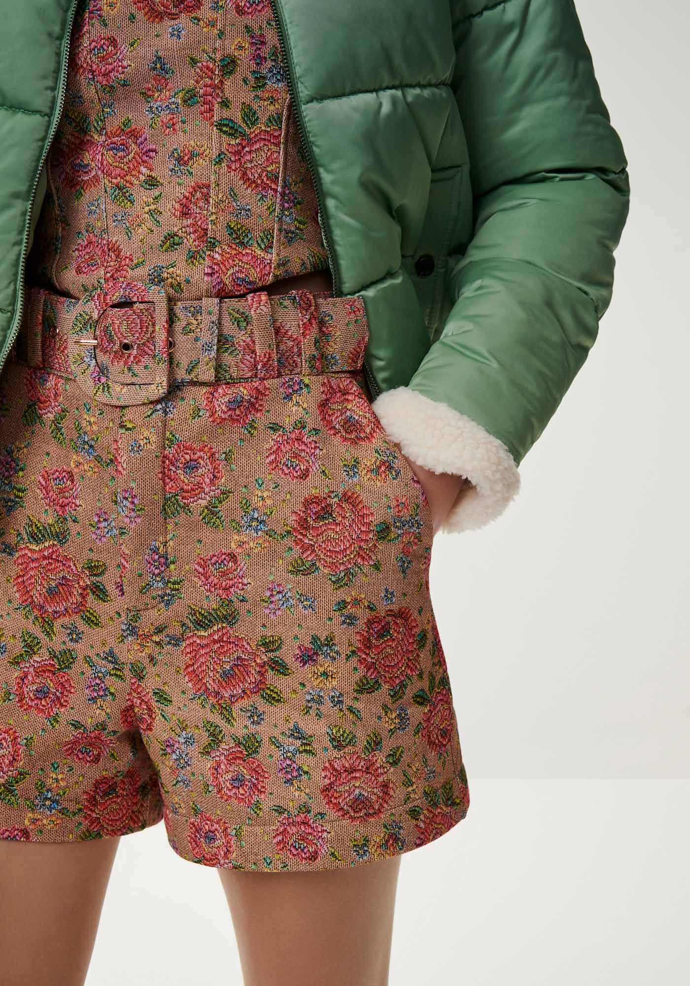 Shorts Estampado em Moletom com Cinto, JACQUARD IMPERIAL, large.